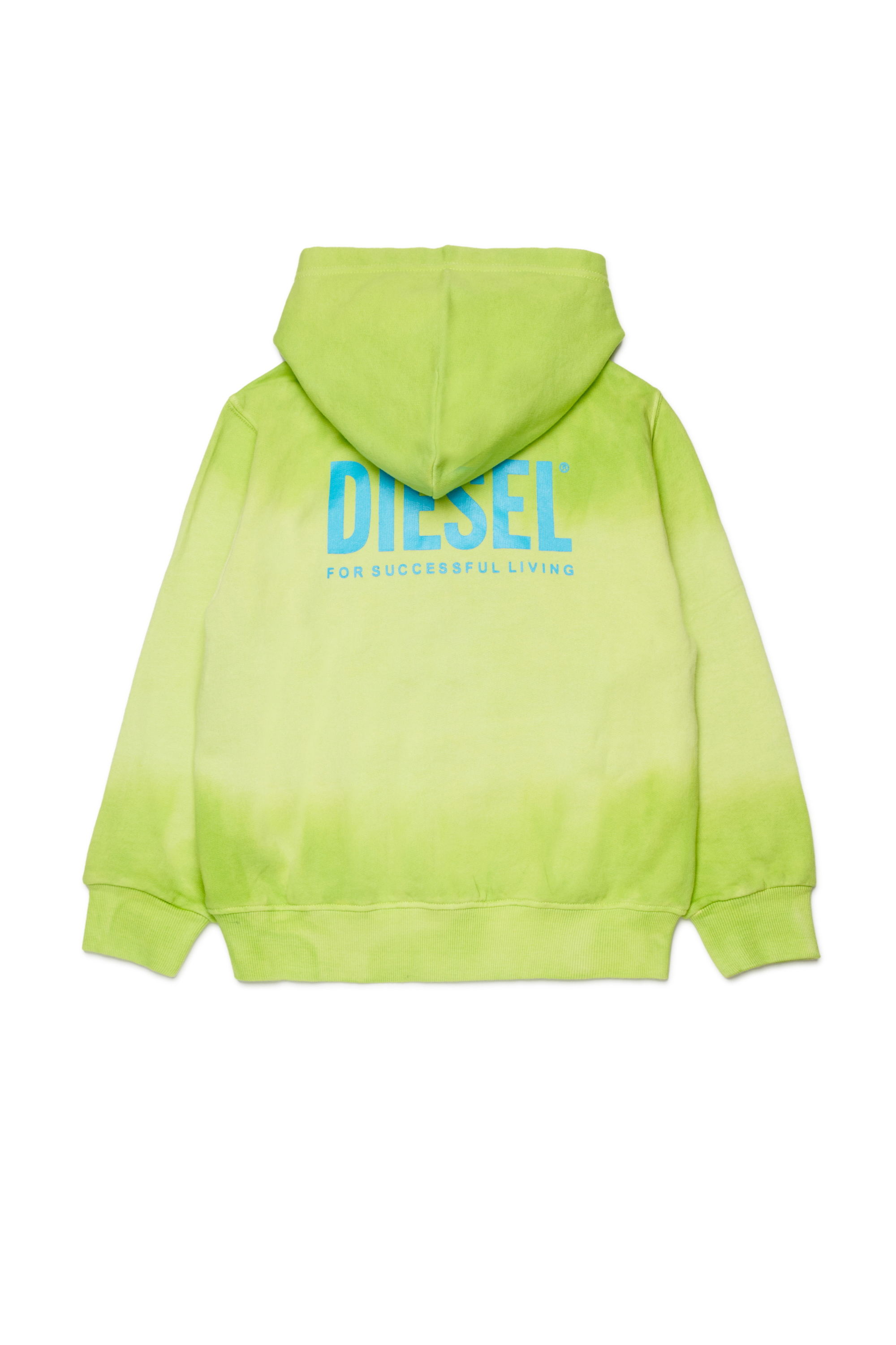 Diesel - SHADE OVER, Sweat &agrave; capuche d&eacute;grad&eacute; avec imprim&eacute; logo Homme in Vert - 2