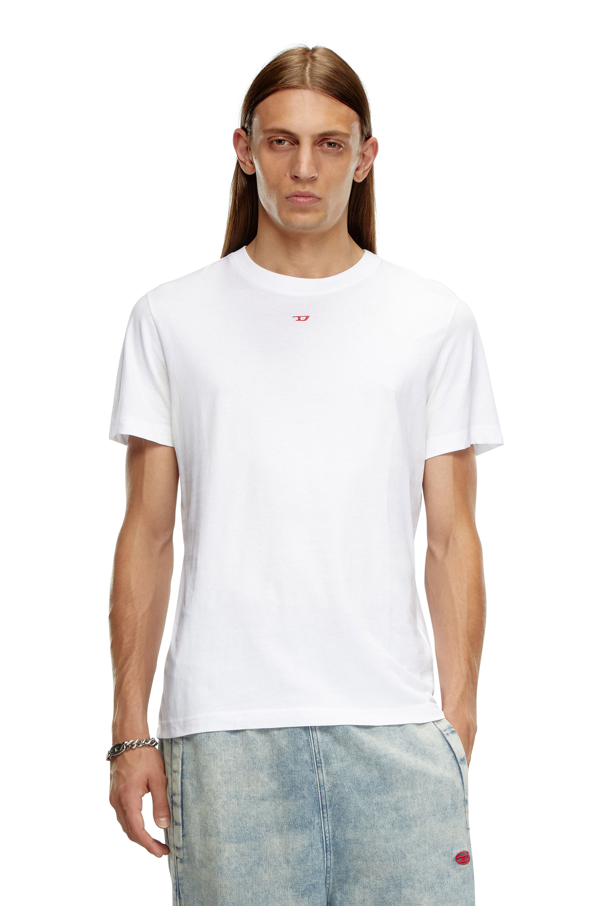 Diesel - T-DIEGOR-D, Uomo T-shirt con logo D applicato in Bianco - Image 1