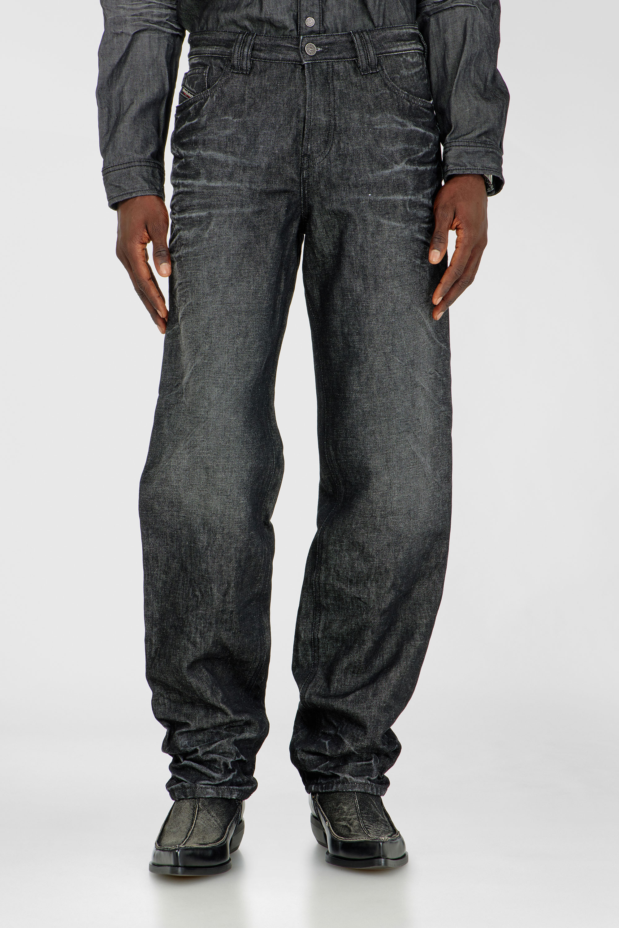 Diesel - Regular Jeans 1991 D-Voeed 09R39 Uomo, Nero/Grigio scuro - Image 1