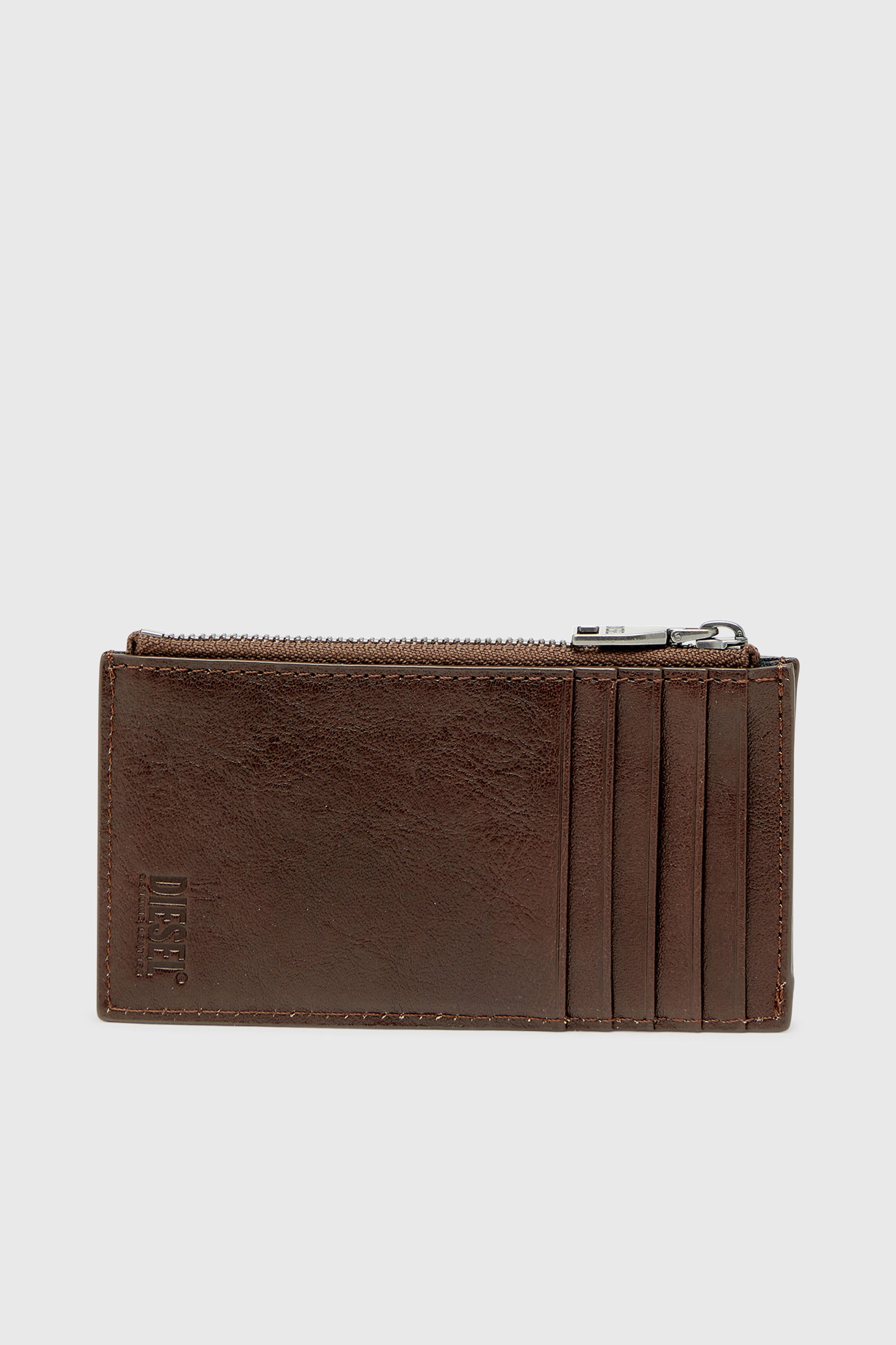 Diesel - FLAG-D CARD HOLDER III, Porte-cartes en cuir avec fermeture &eacute;clair Homme in Marron - 2