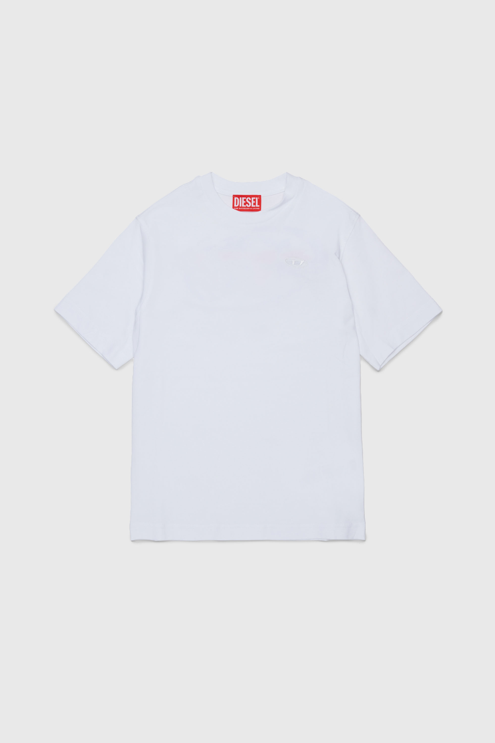 Diesel - TSCRAP OVER, T-shirt avec broderie Oval D et imprim&eacute; flock Homme in Blanc - 1