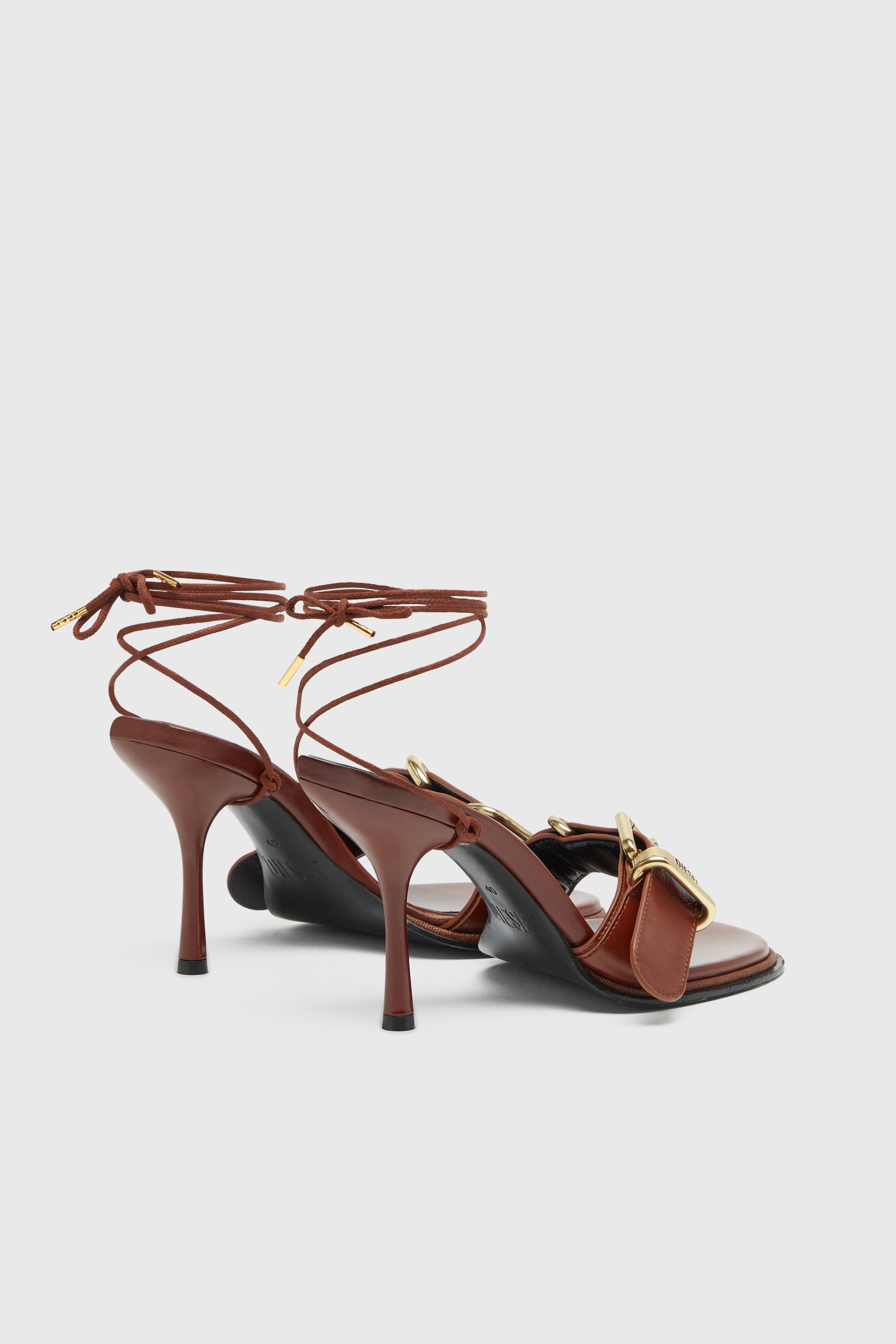 Diesel - D-COCCO-90-SA, D-Cocco-Sandali con cinturino alla caviglia in pelle Donna in Marrone - 3