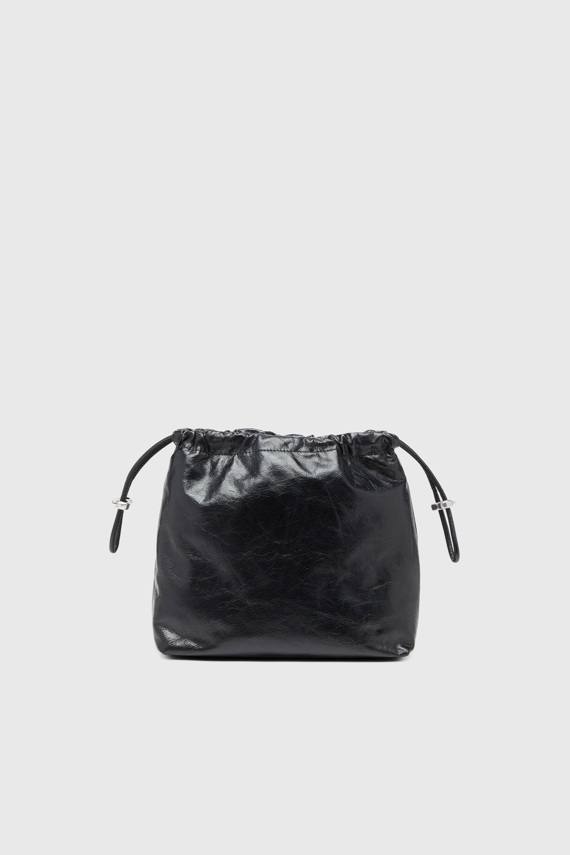 Diesel - SCRUNCH-D BUCKET, Scrunch-D-Borsa bucket arricciata in pelle lucida Donna in Nero - 2