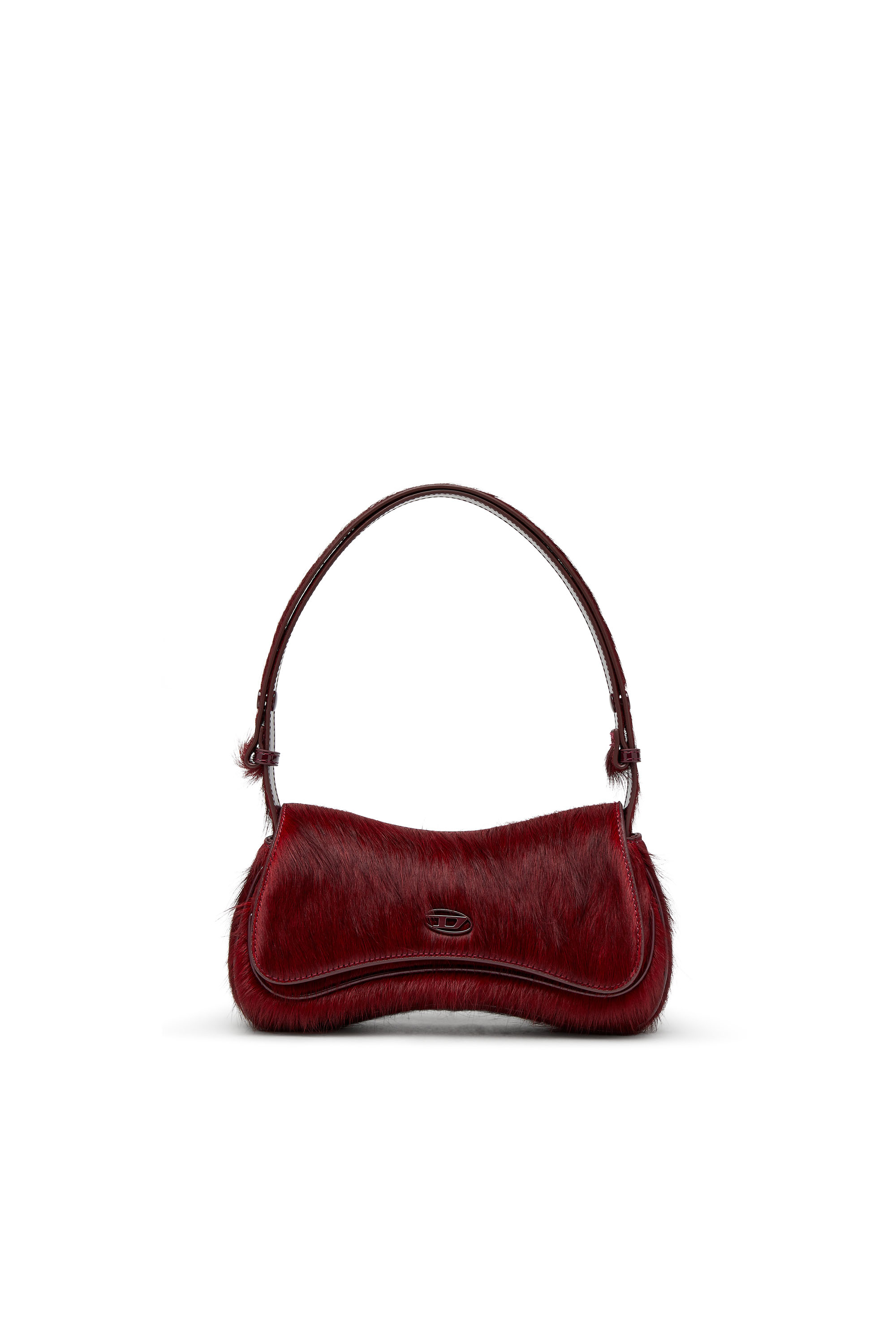Diesel - PLAY CLUTCH, Damen Clutch aus farbigem, haarigem Leder in Burgunderrot - 1