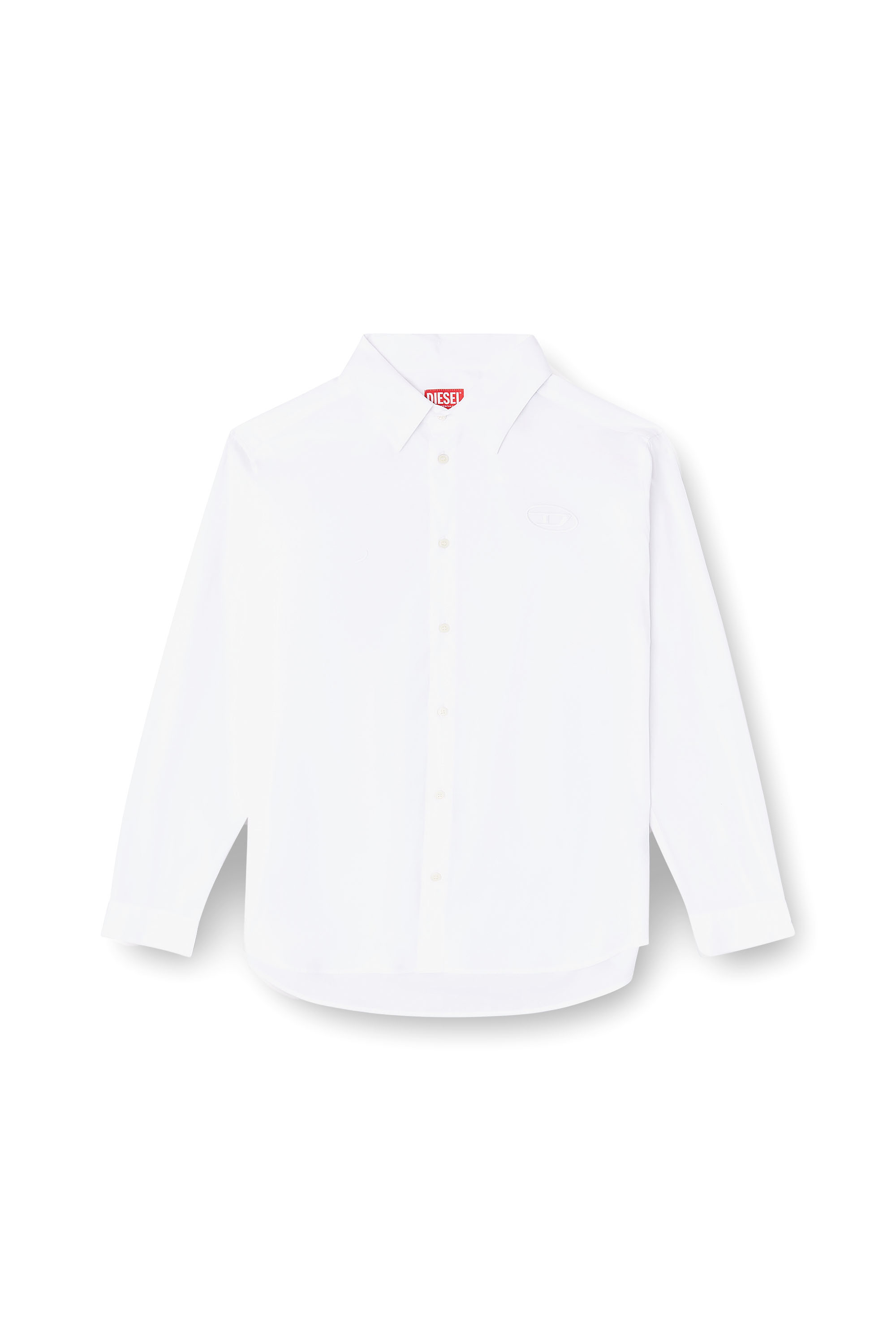 Diesel - S-SIMPLY-GSBH, Camicia in popeline elasticizzato con ricamo Uomo in Bianco - 3