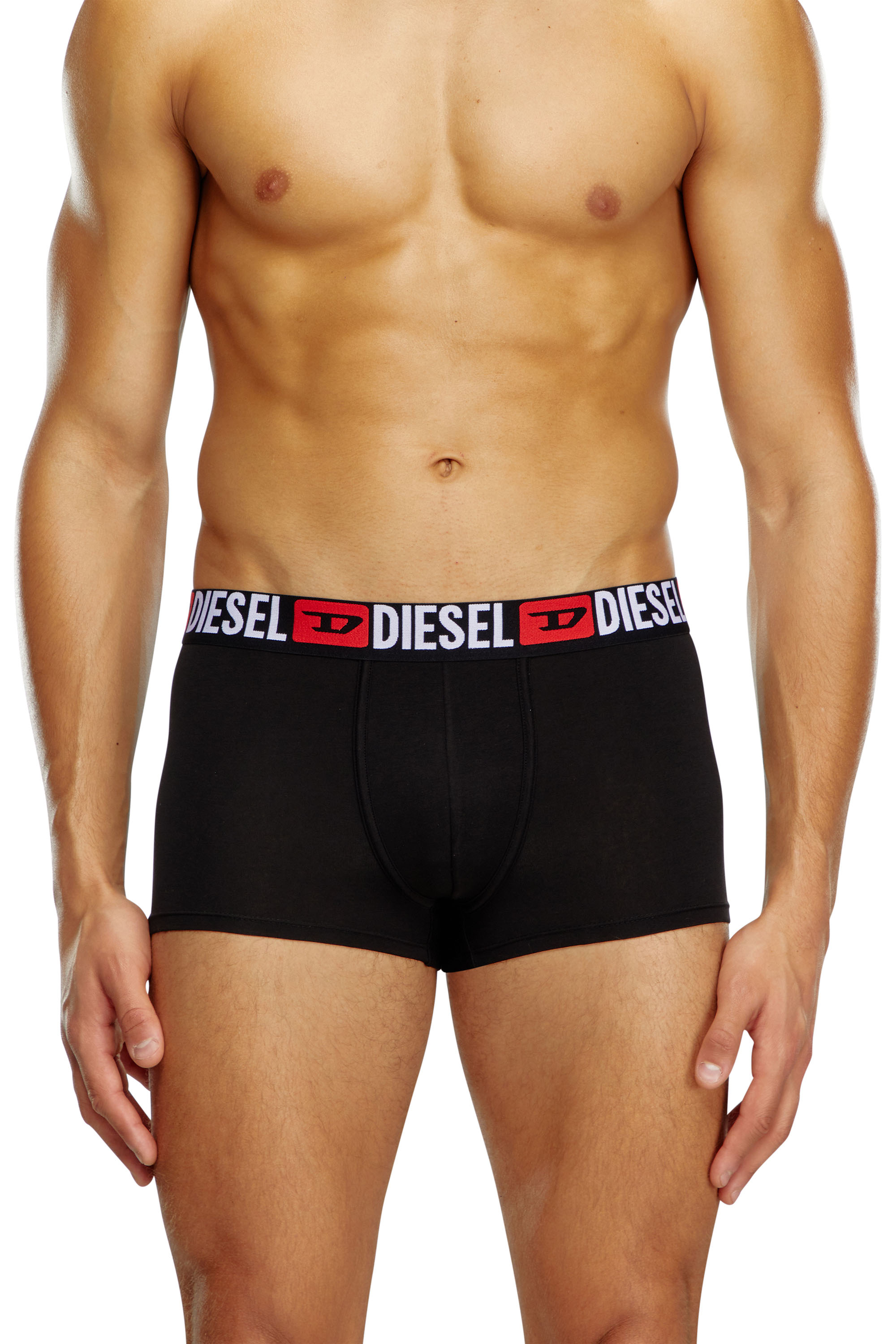 Diesel - UMBX-DAMIENTHREEPACK, Uomo Set di tre boxer lunghi con elastico in vita con logo all-over in Nero - Image 2