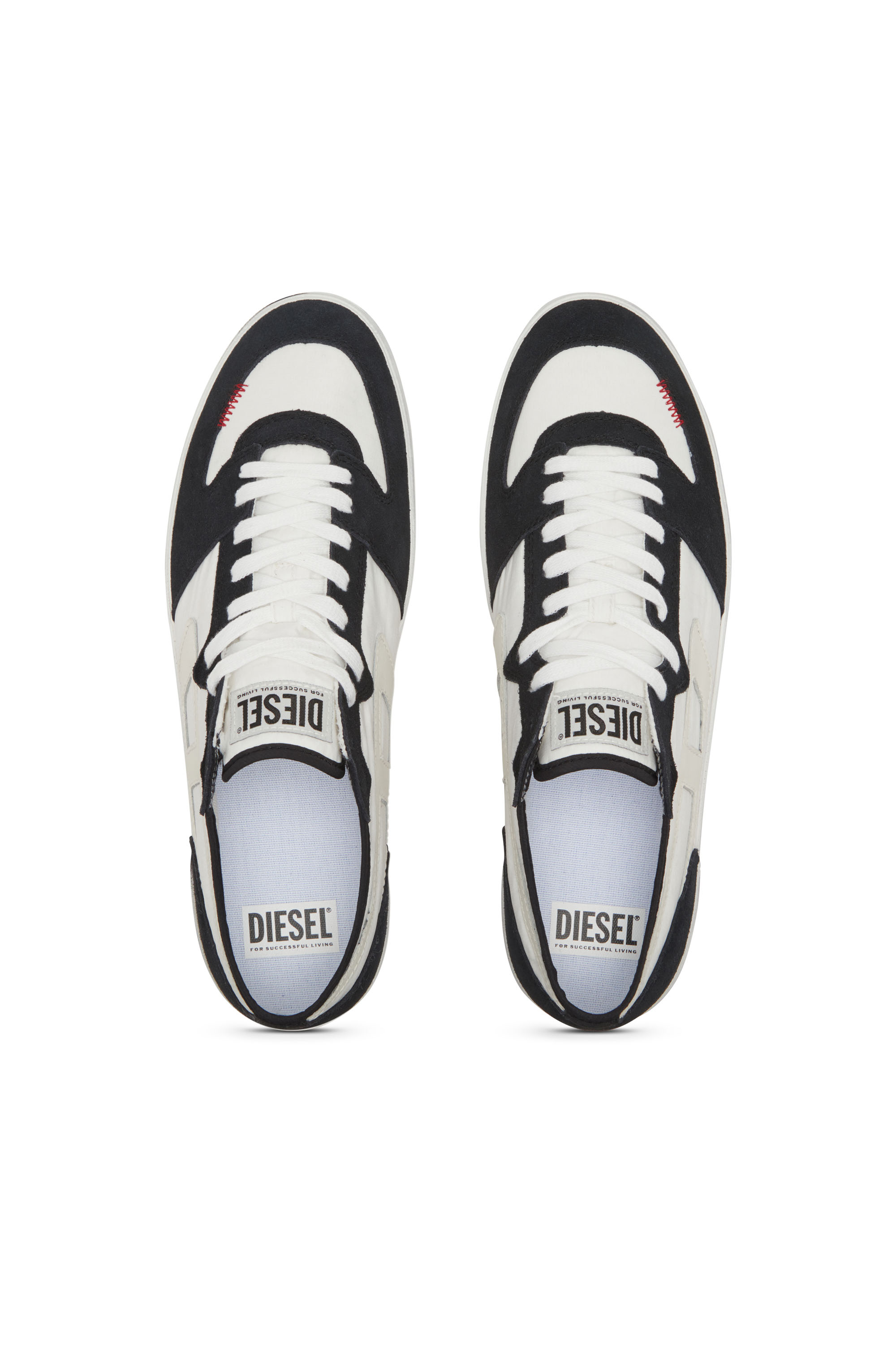 Diesel - S-LEROJI D-1 LOW, Sneakers en ripstop matelassé et cuir suédé Homme in Polychrome - 6