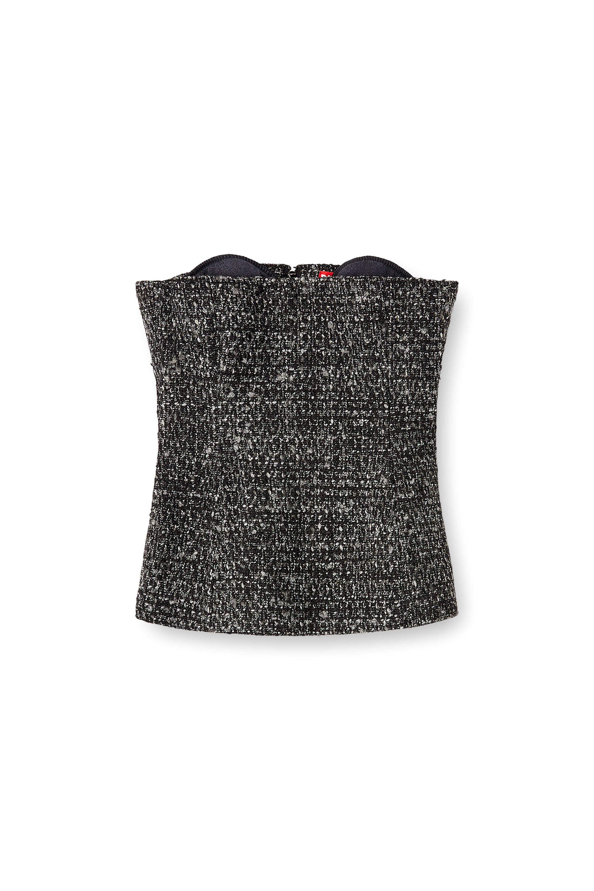 Diesel - T-ORSET, Damen Bouclé-Korsett-Oberteil mit ultra-tiefem Schnitt in Schwarz - 3