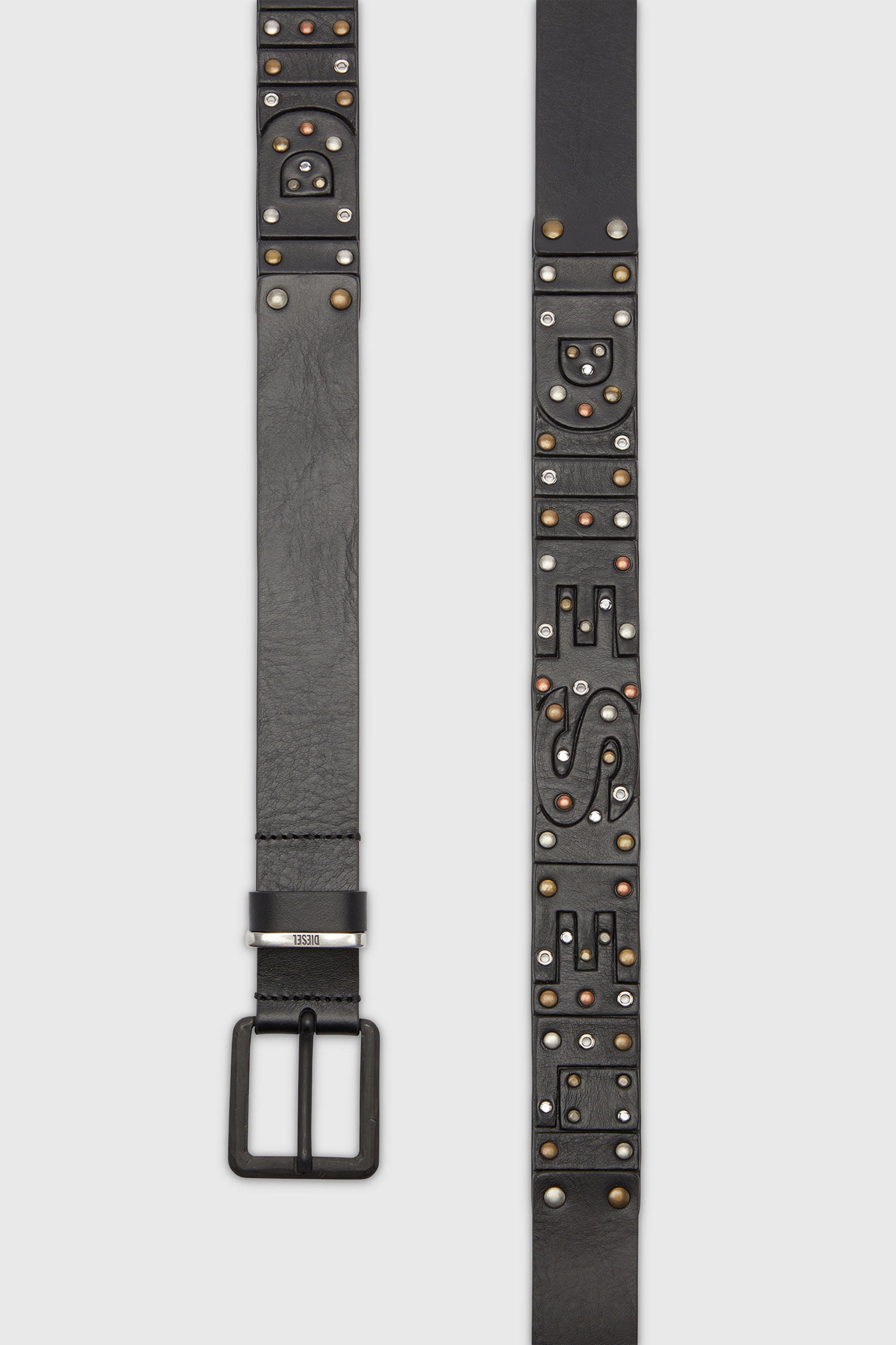 Diesel - B-DSL RIVETS, Cintura 4 cm in pelle con borchie e rivetti Unisex in Nero - 2