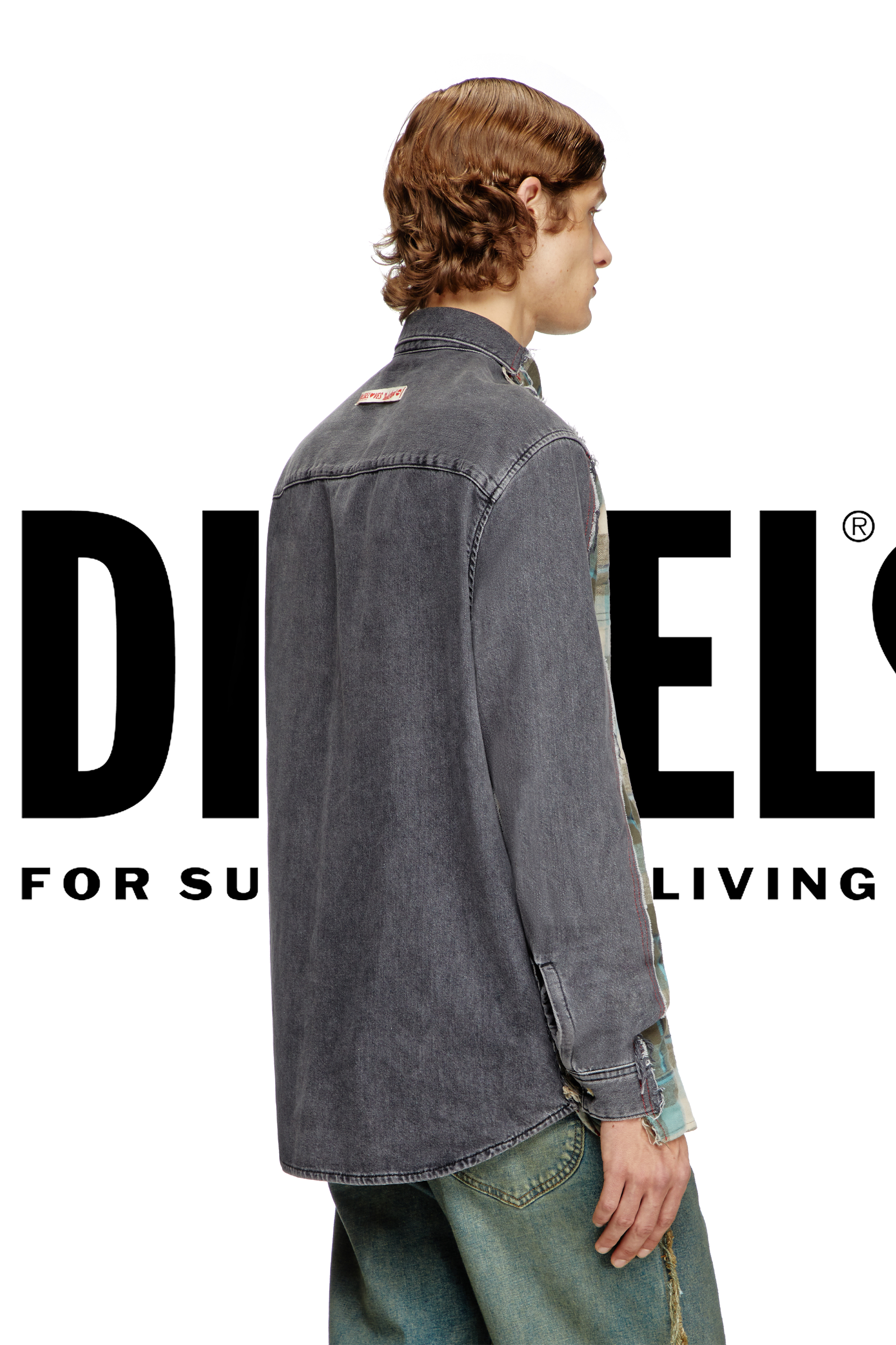 Diesel - Shirt Dieseloves 2B, Chemise à carreaux en denim Mixte in Polychrome - 4