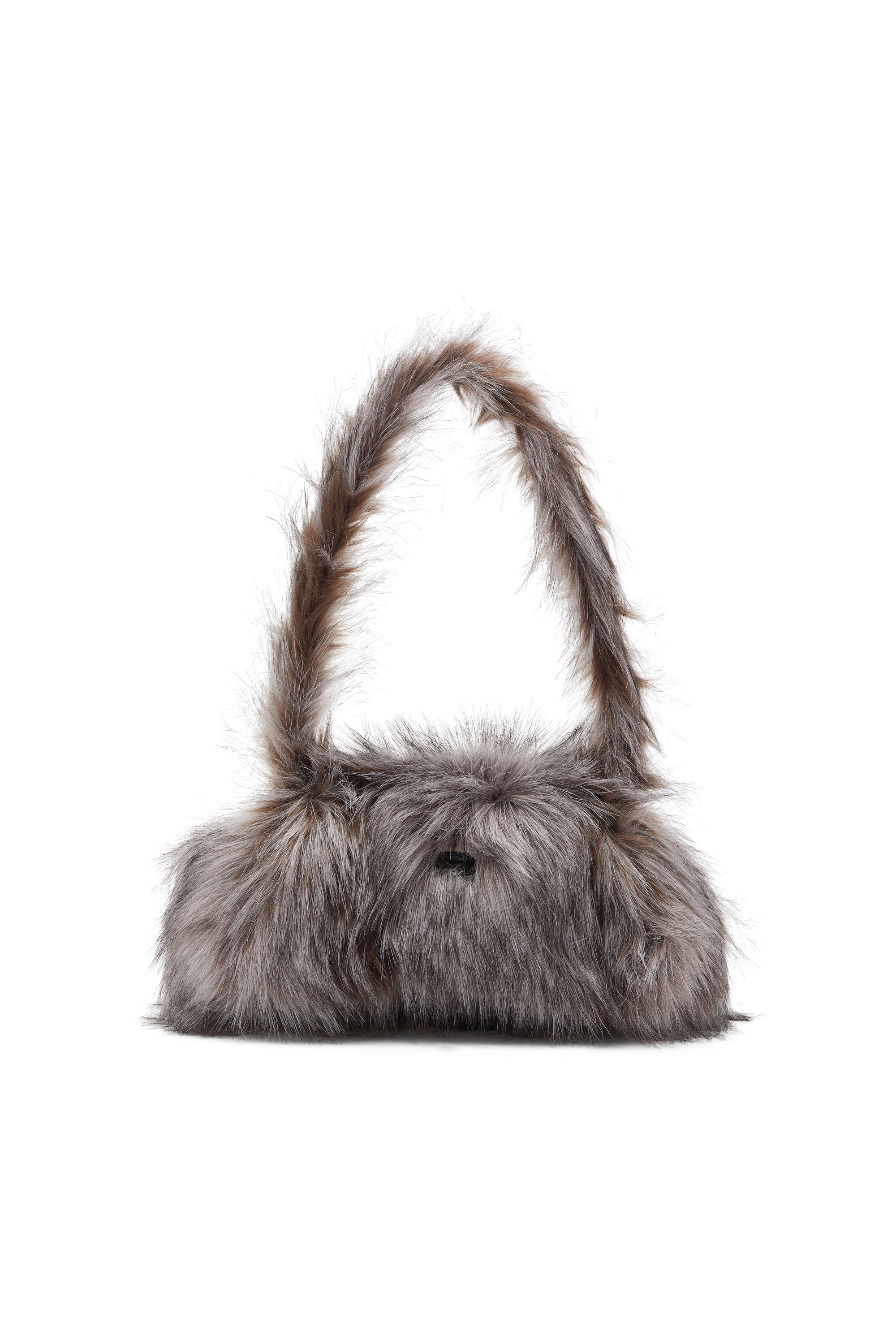 Diesel - PLAY CROSSBODY, Damen Flauschige Schultertasche in Grau - 1