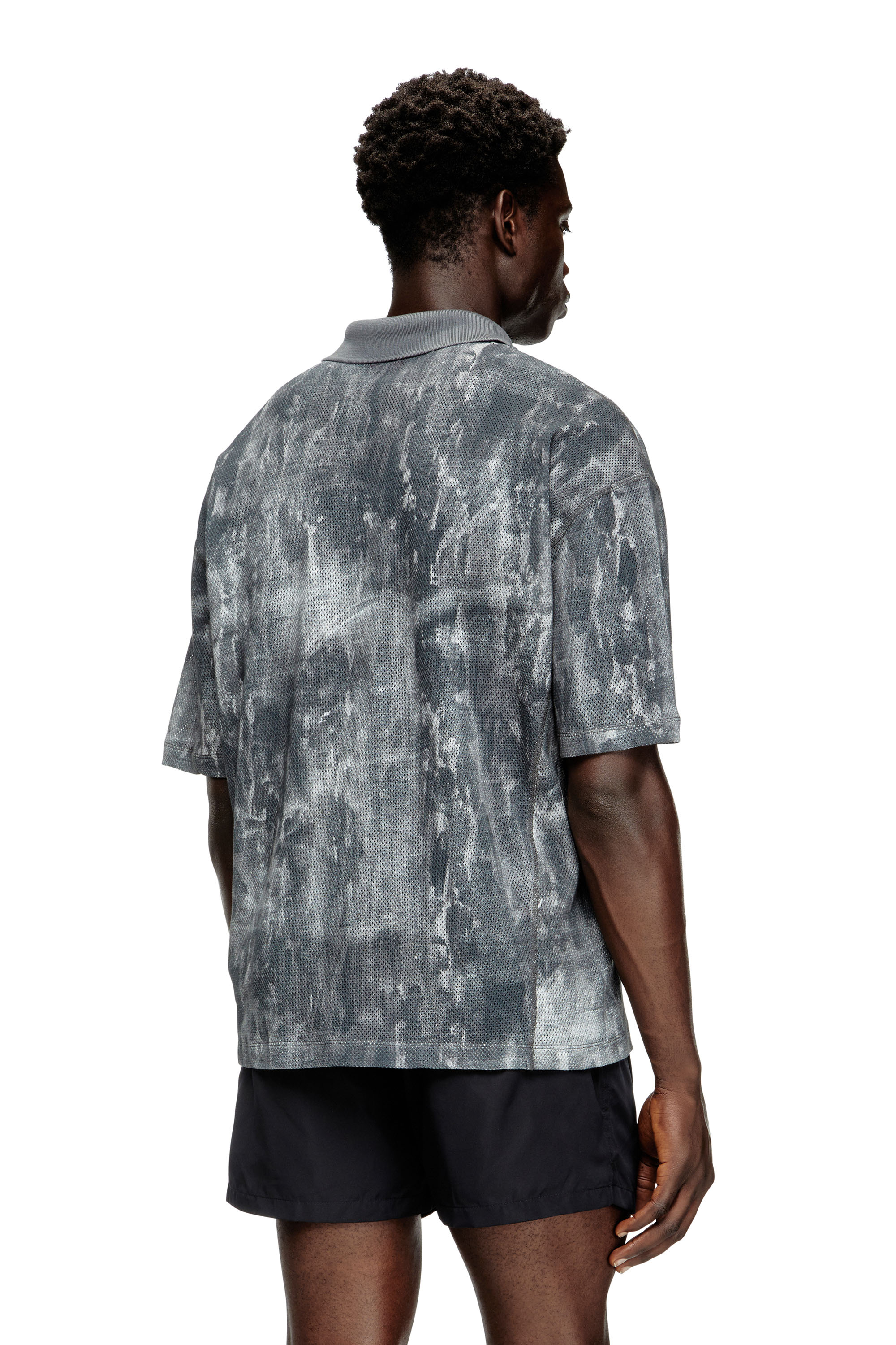 Diesel - TIMOTHEE-D-POP, Polo de plage en mesh imprimé Homme in Polychrome - 3