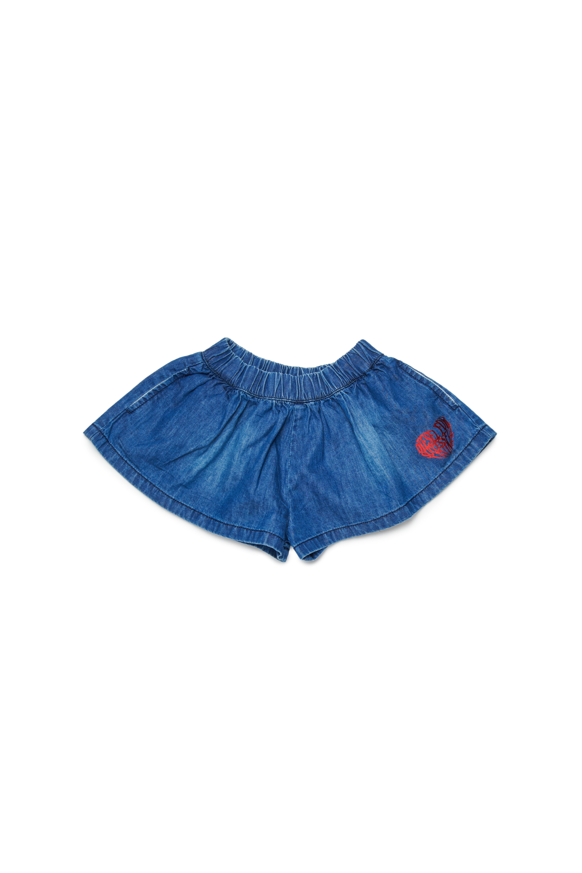Diesel - PIXIB, Damen Jeansshorts mit Herzmuster in Mittelblau - 1