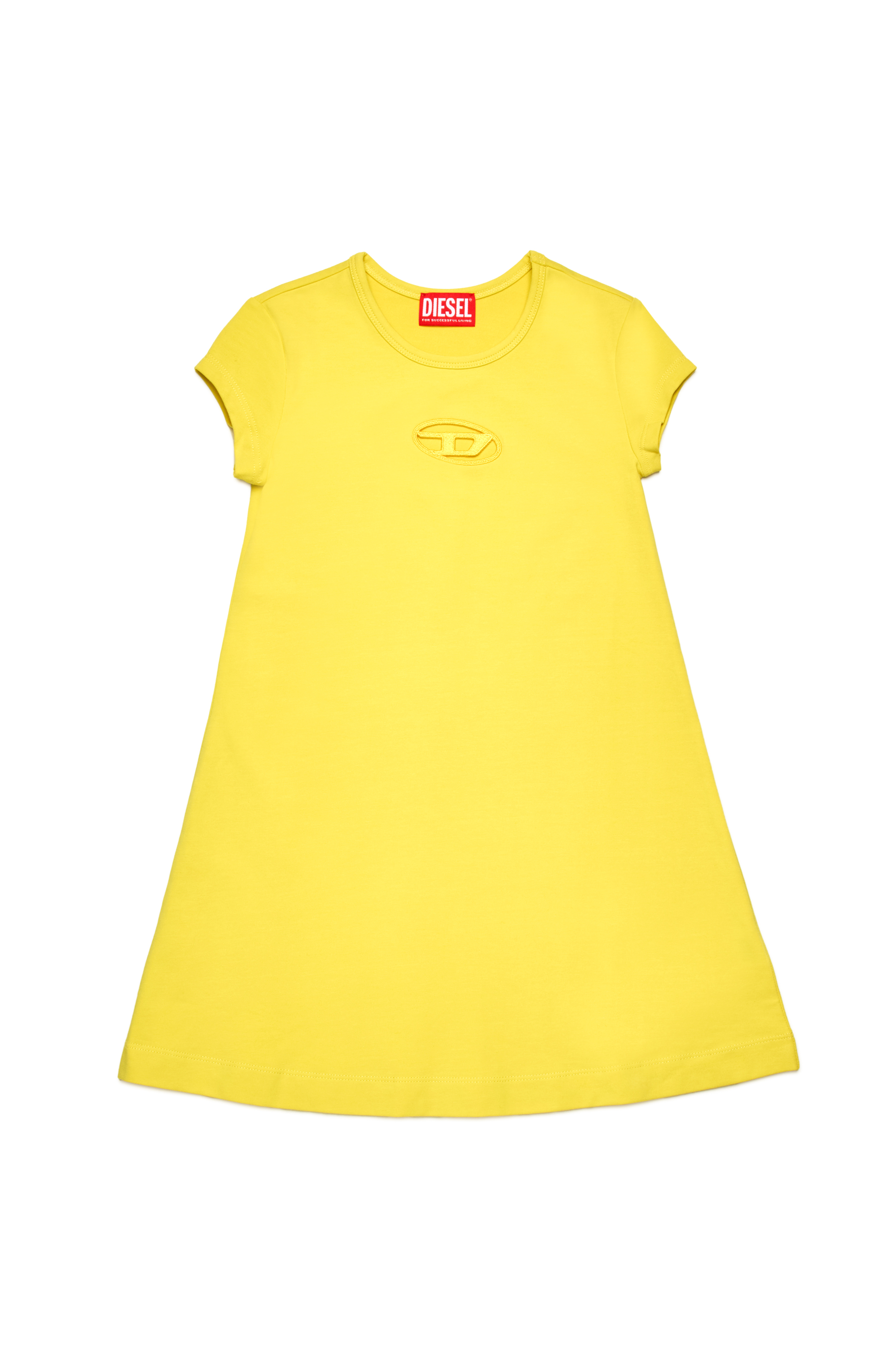 Diesel - DANGIELAM, Robe T-shirt avec cut-out Oval D Femme in Jaune - 1