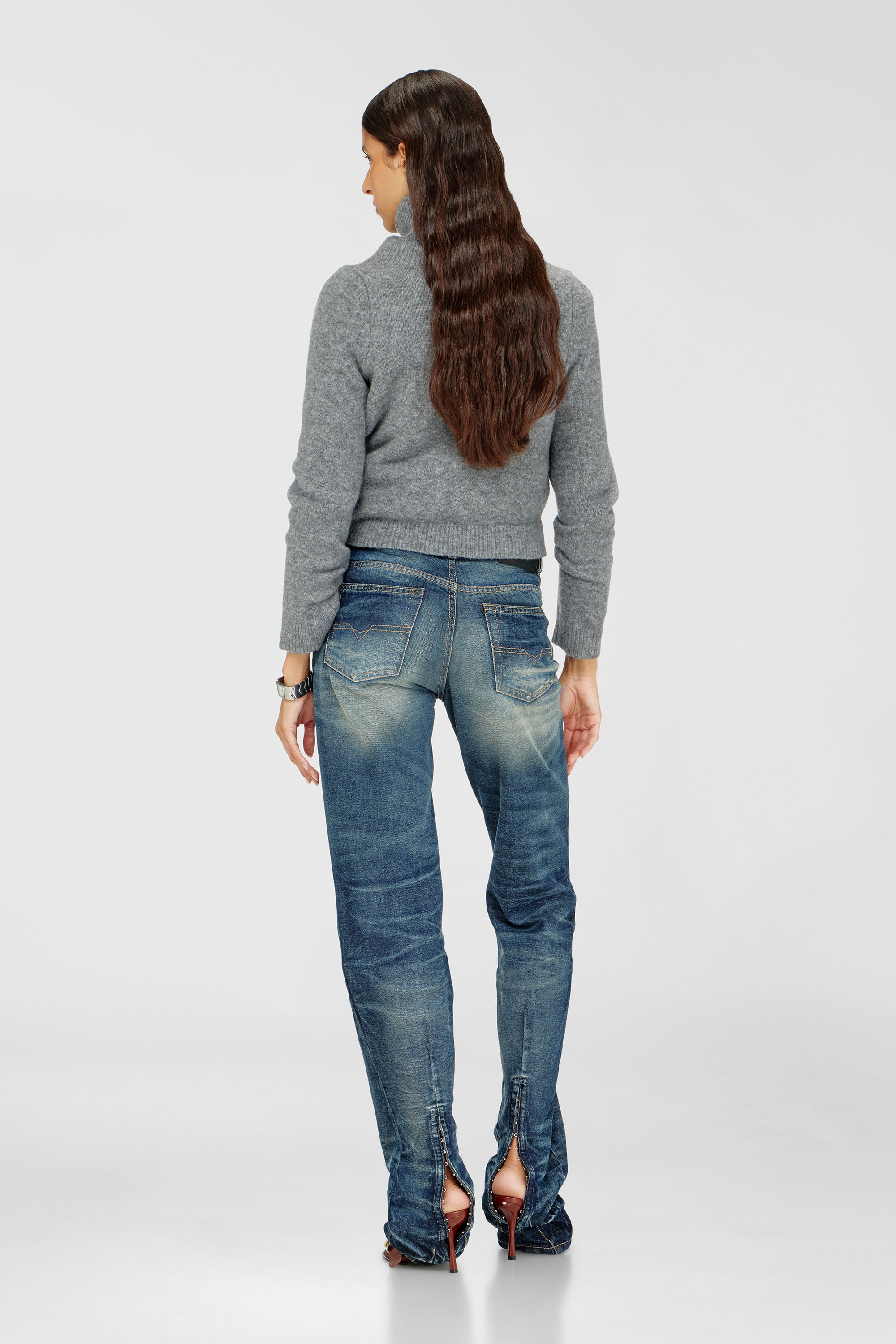 Diesel - Regular Jeans D-Heel 0DBFC Donna, Blu medio - Image 1