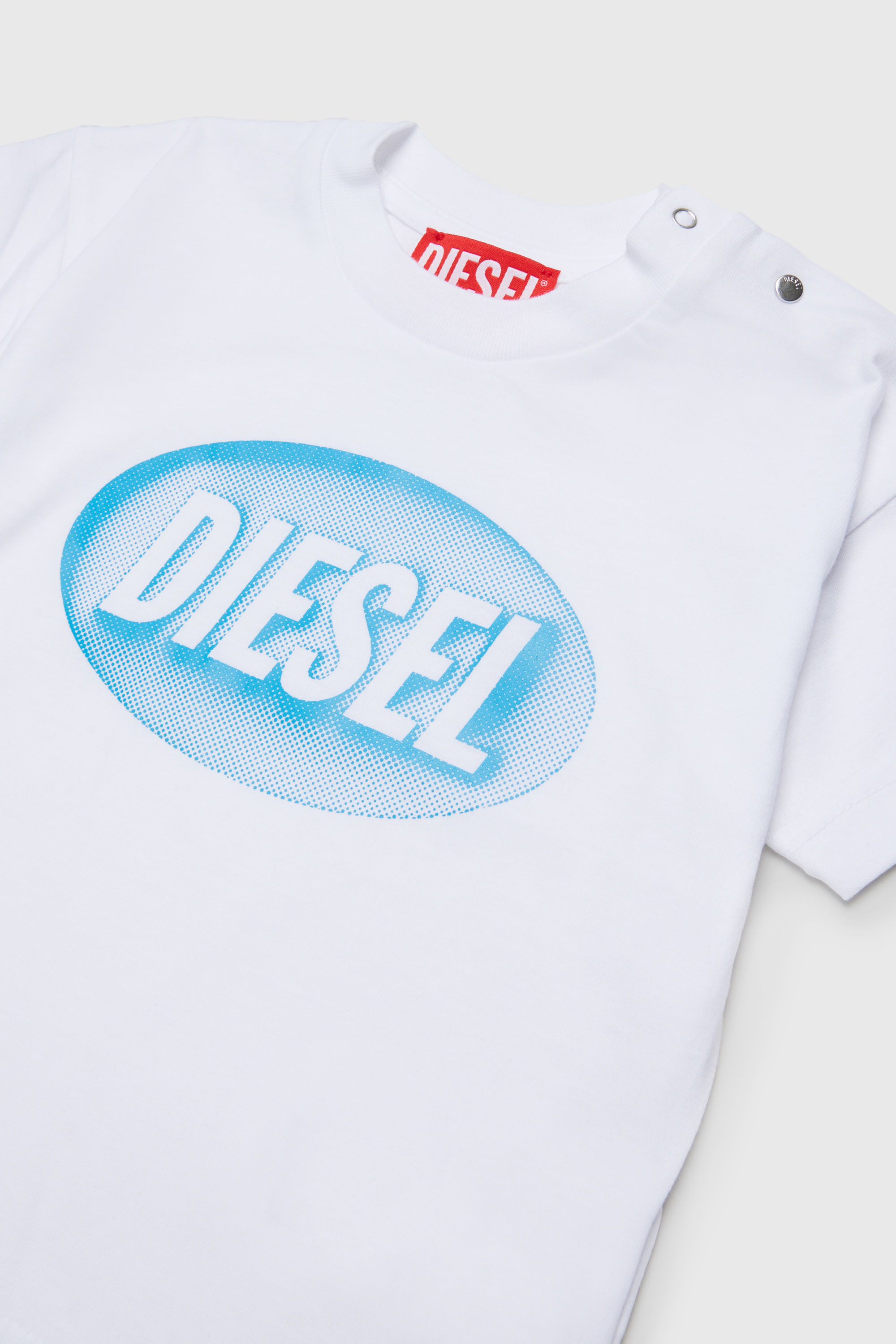 Diesel - TDSELB, Unisex T-Shirt aus Baumwolle mit Logo-Print in Wei&szlig; - 3