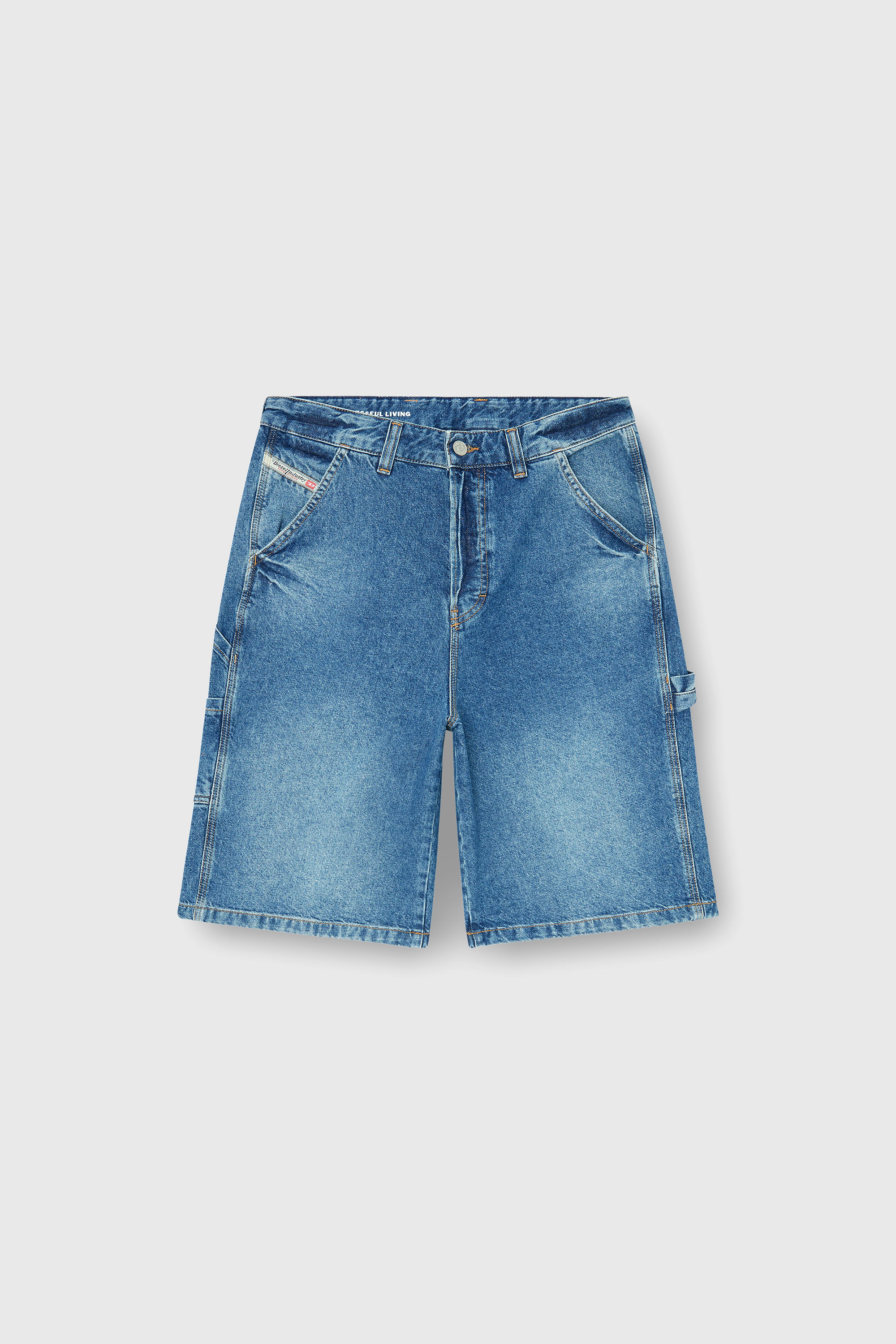 Diesel - D-LIVERY-W-SHORT, Shorts in denim stile utility Uomo in Blu - 2