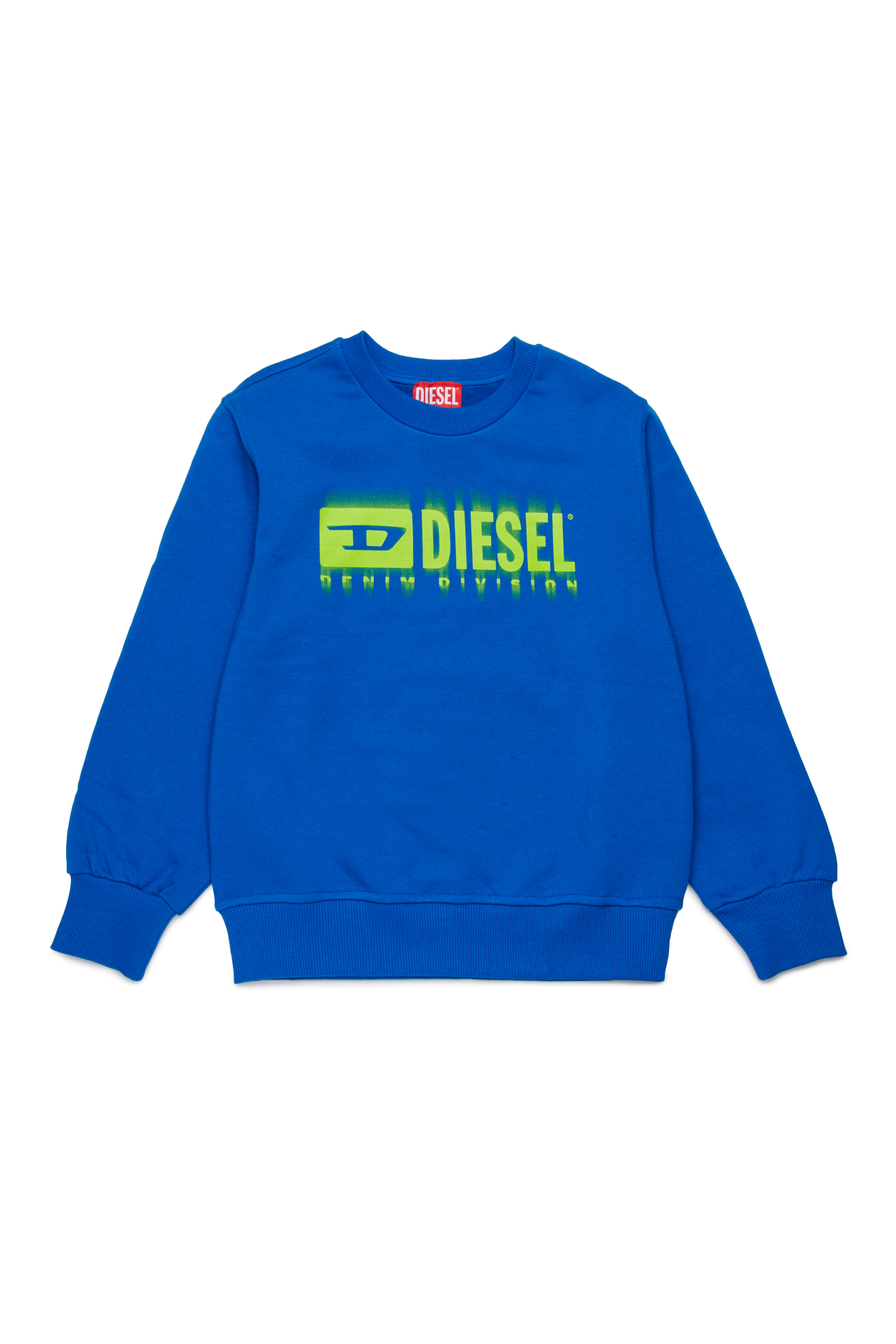 Diesel - SGINNL8 OVER, Felpa con logo sbavato Uomo in Blu - 1