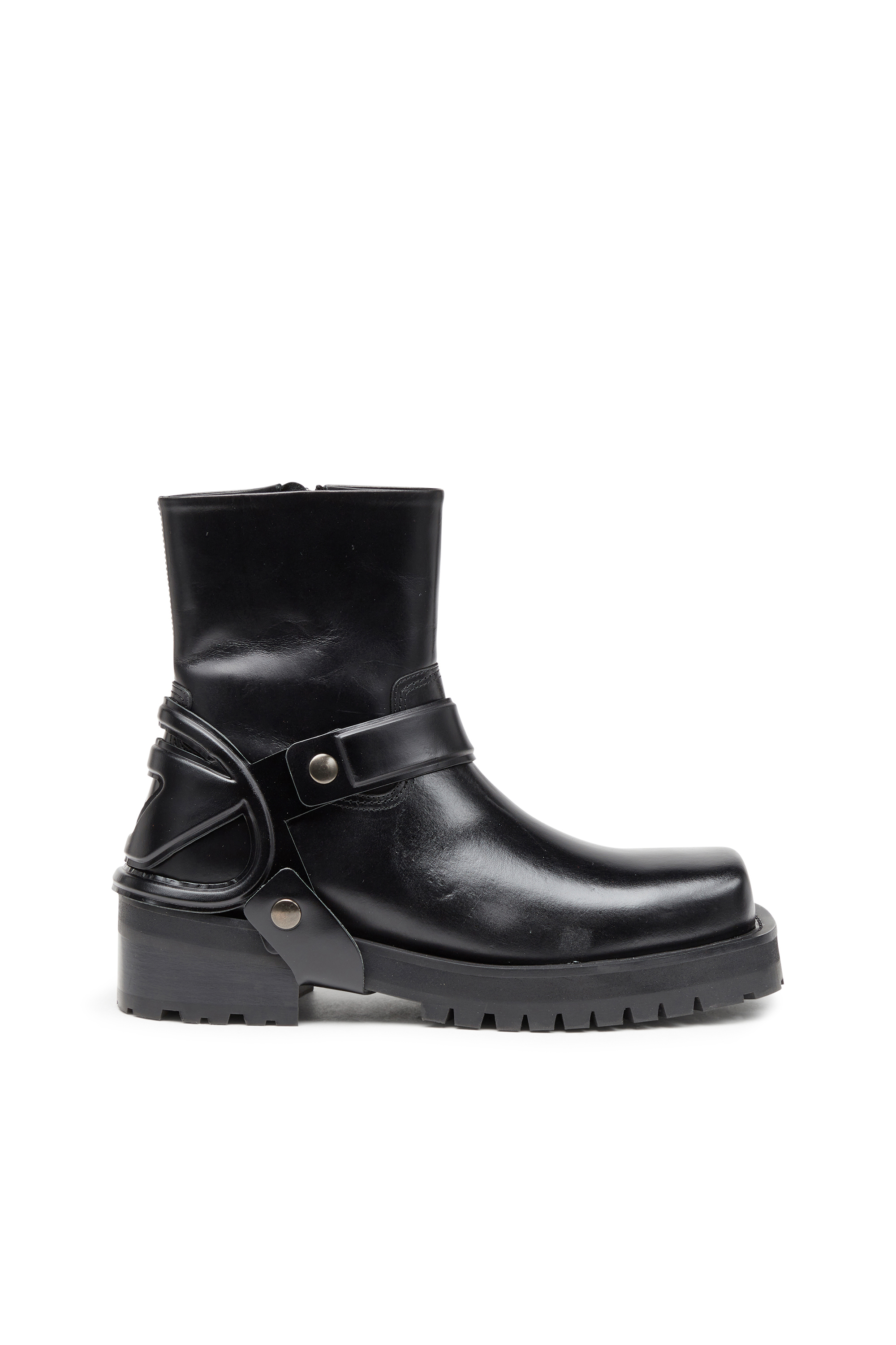 Diesel - D-TEXAN CH, D-Texan-Bottes harnais en cuir poli Homme in Noir - 1