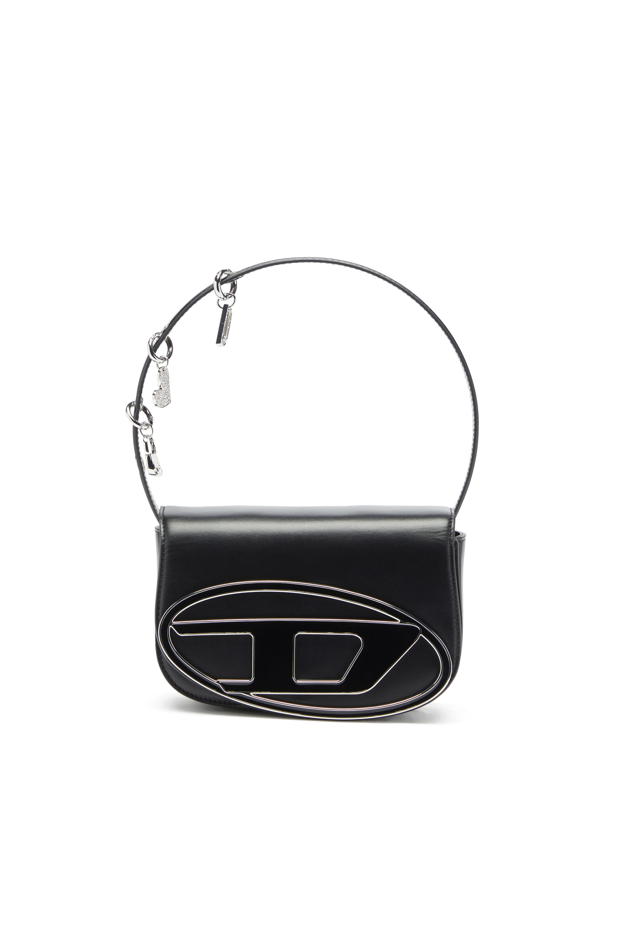 Diesel - 1DR, Damen 1DR - Ikonische Schultertasche aus Leder mit Henkel-Charms in Schwarz - 1
