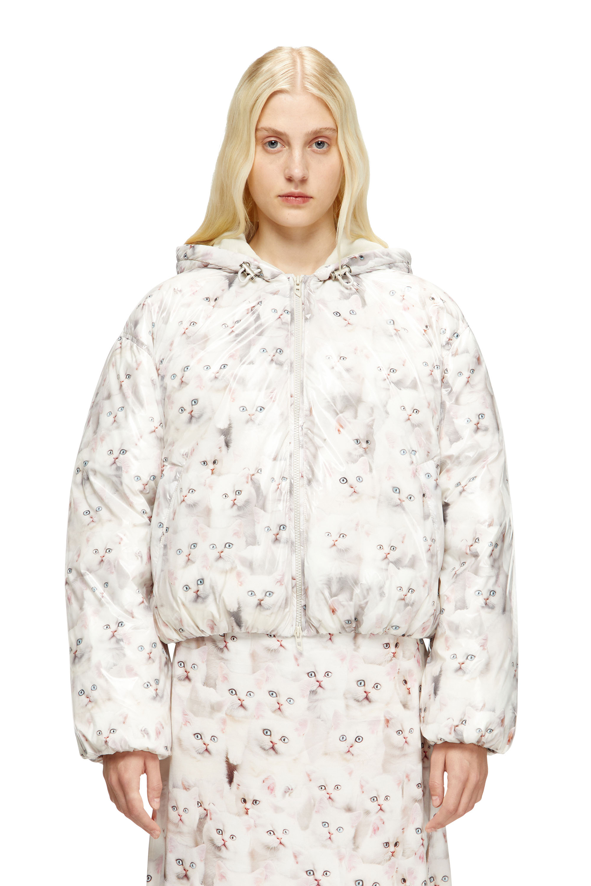 W-INNER-R1, Bianco Diesel - W-INNER-R1, Giacca imbottita con gattini Donna in Bianco - 3