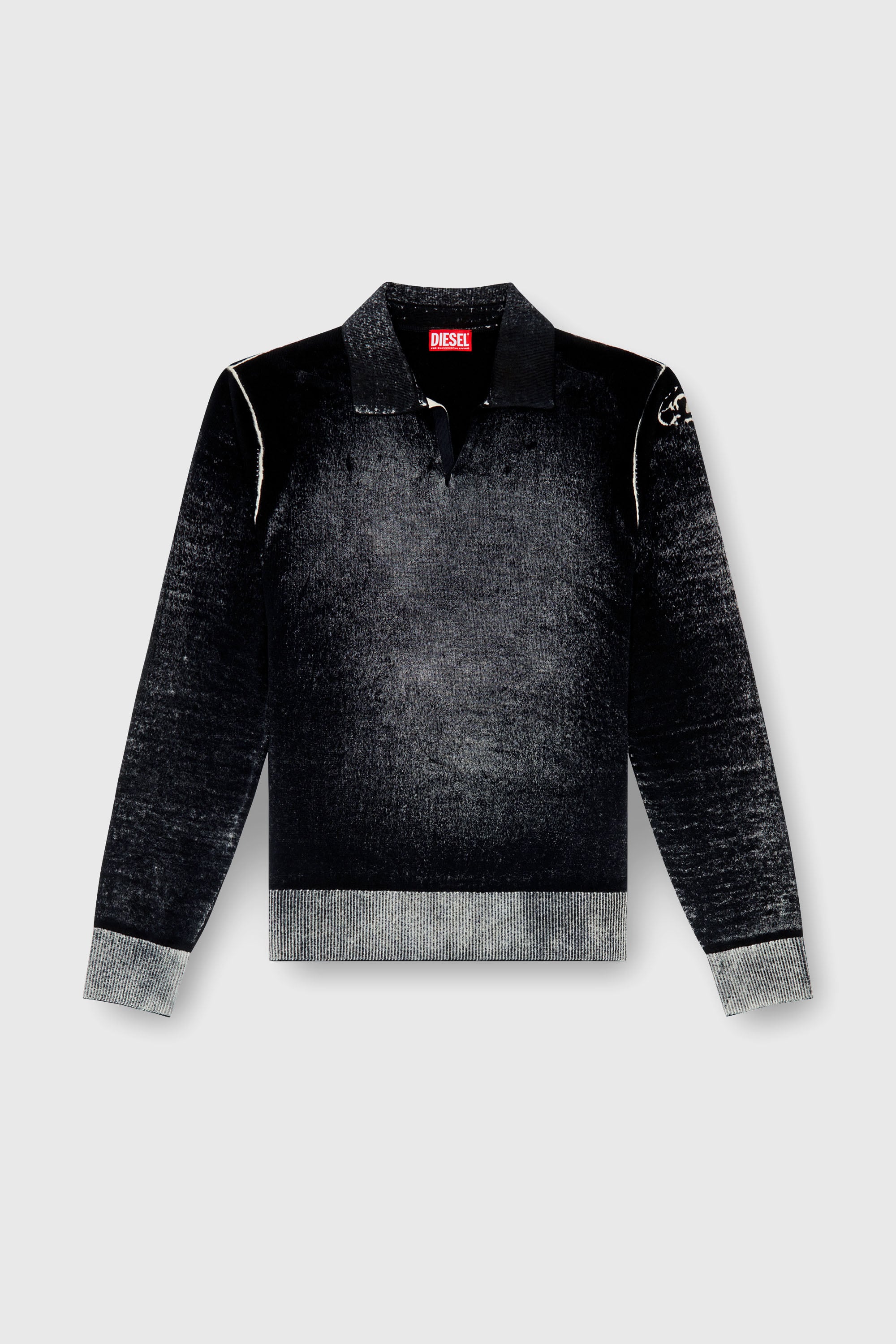 Diesel - K-LORENZO, Maglia polo stampata al contrario Uomo in Nero - 2