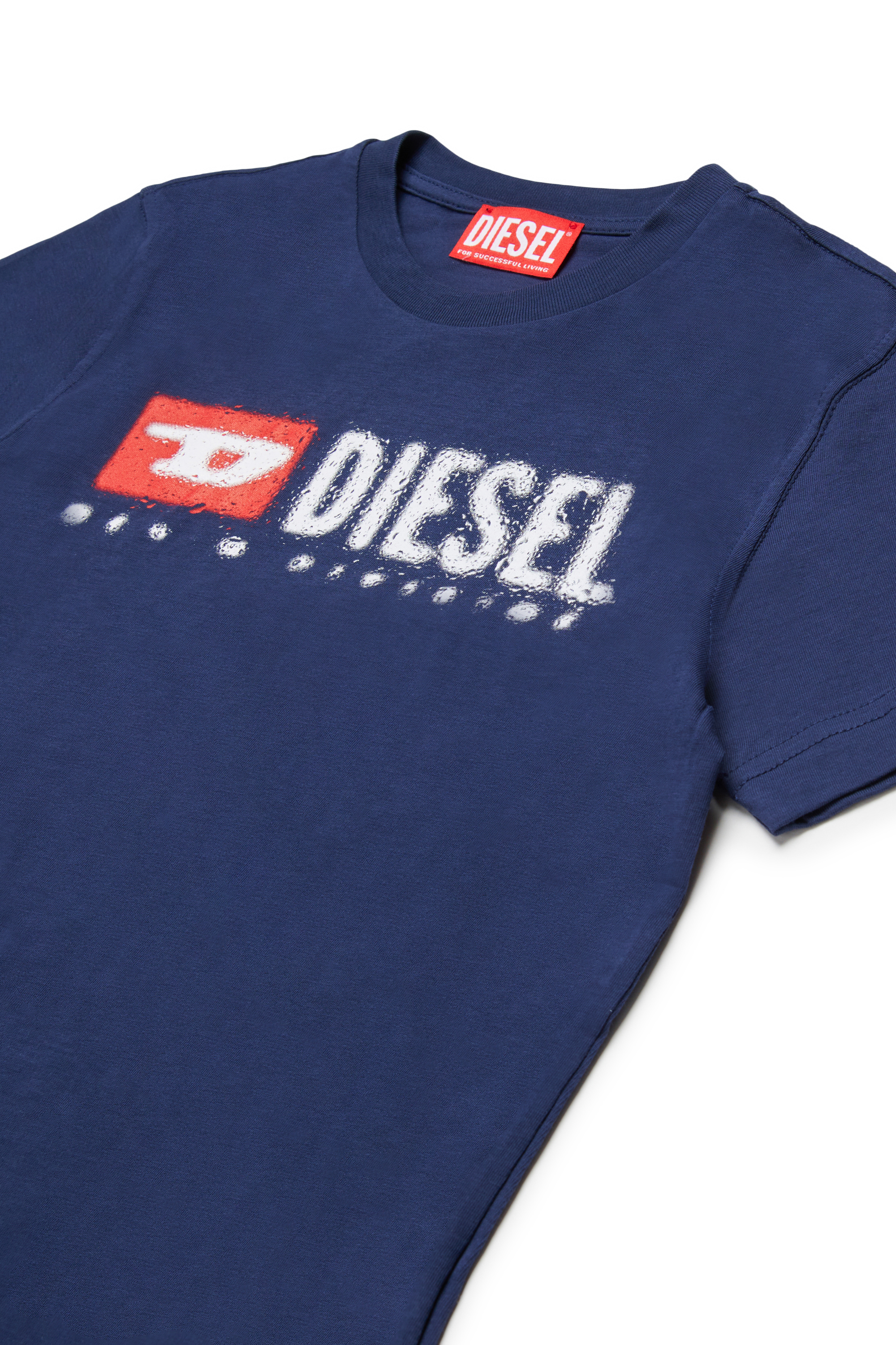 Diesel - TADJUSTK14, Herren Baumwoll-T-Shirt mit aufgedrucktem Logo in Blau - 3