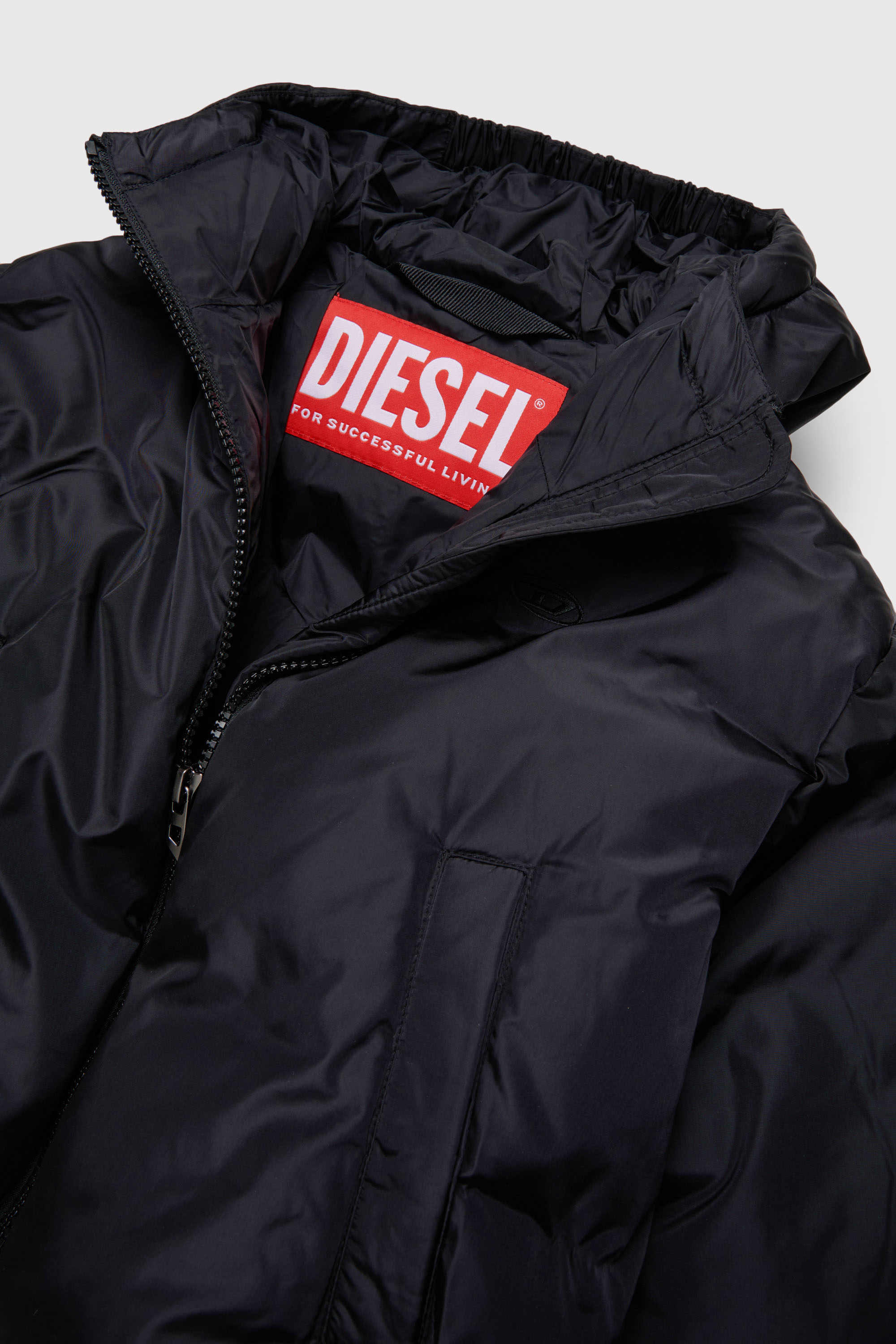 Diesel - JELKYM, Damen Steppjacke mit Kapuze in Schwarz - 3