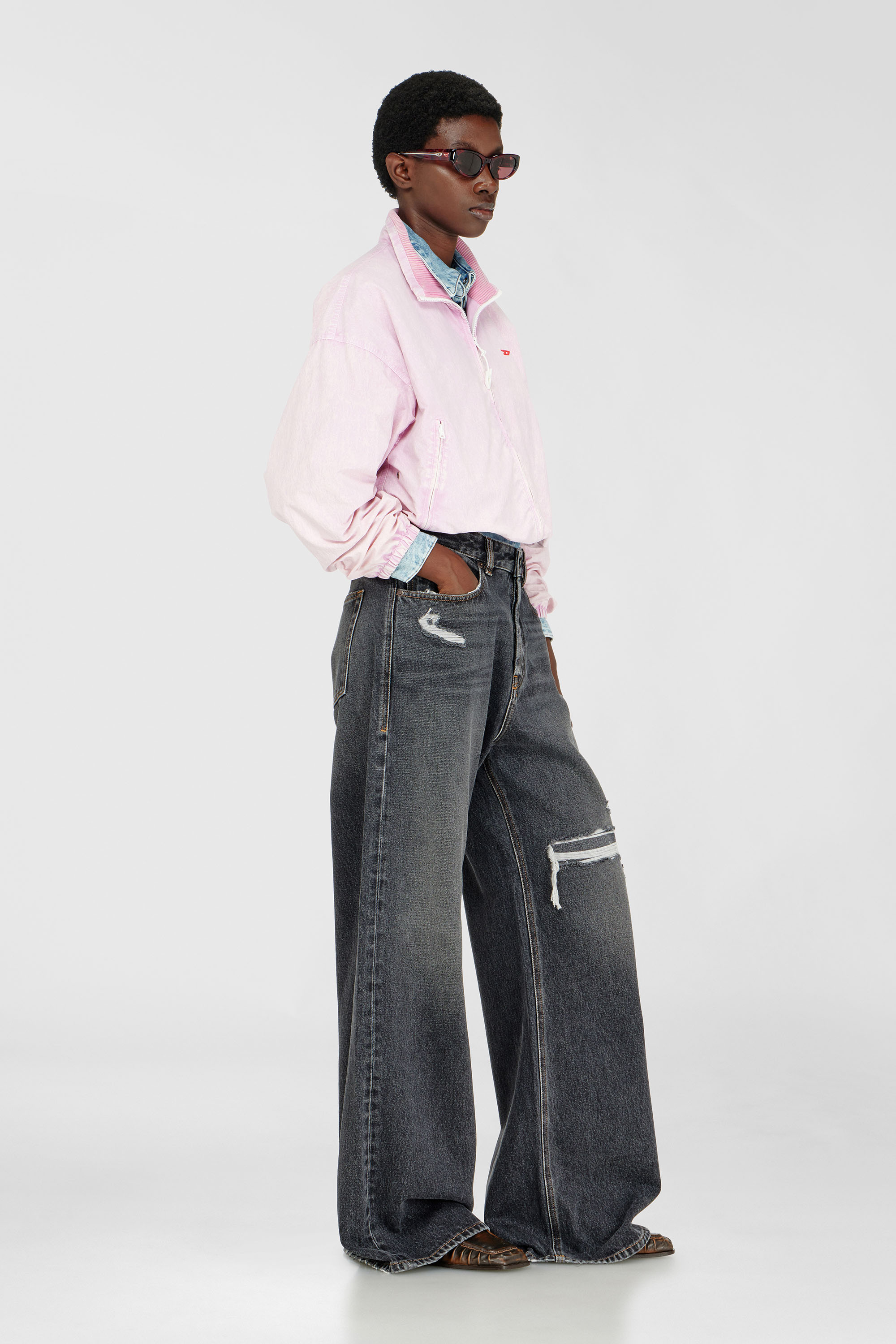 Diesel - Relaxed Jeans 1996 D-Sire 007F6 Mixte, Noir/Gris fonc&eacute; - Image 2