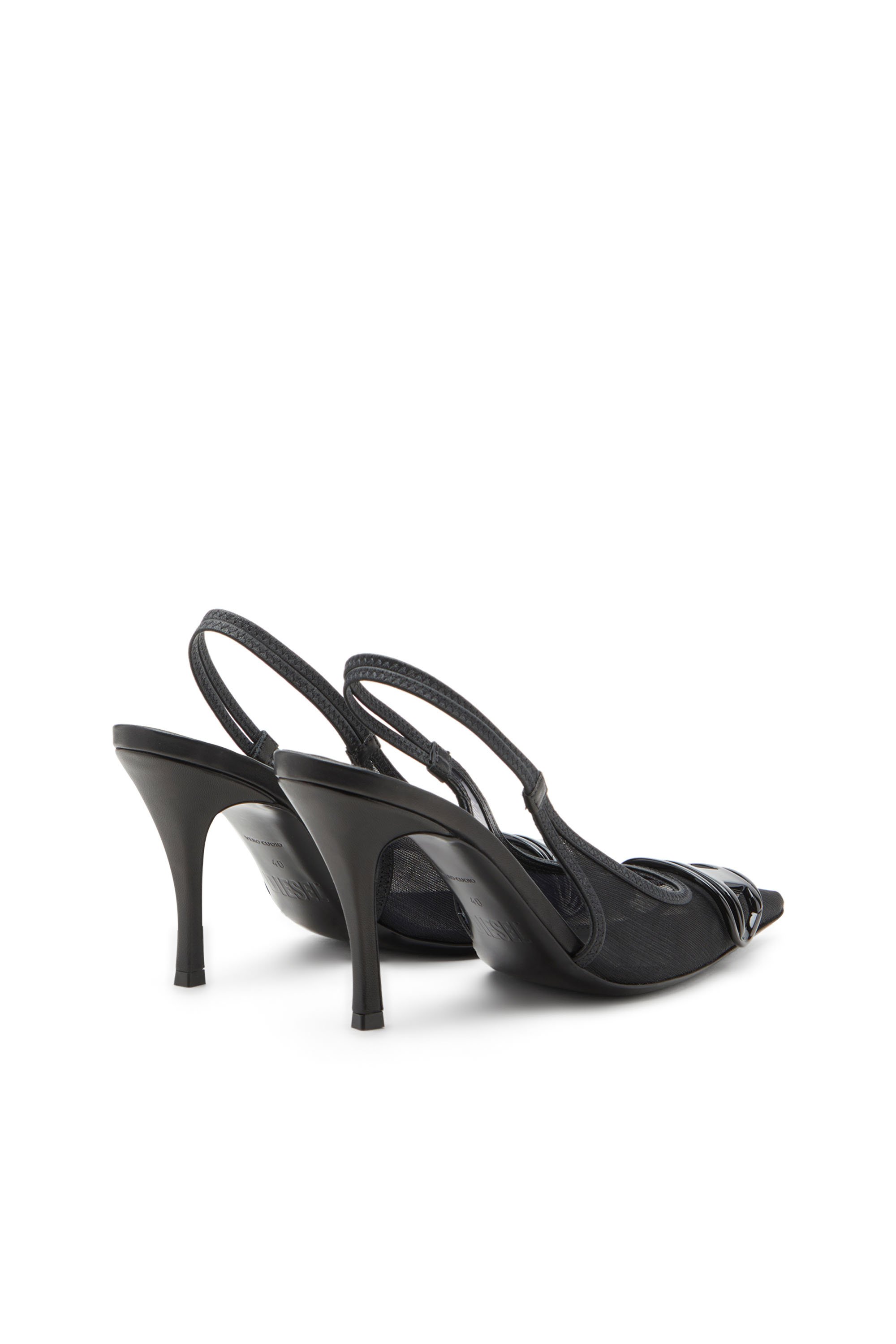 Diesel - D-VENUS SB, Damen D-Venus-Slingback-Pumps aus lederbesetztem Mesh in Schwarz - 3