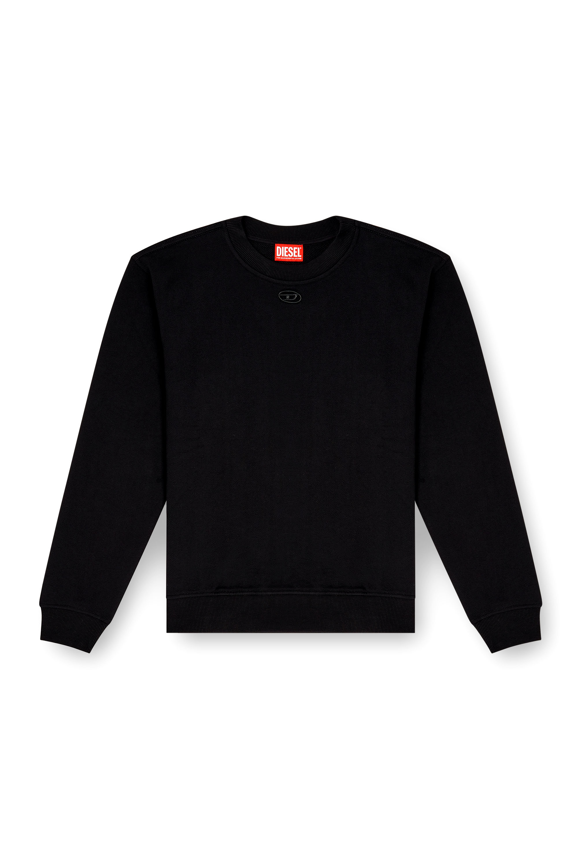 Diesel - F-NORMY-OD, Damen Baumwollsweatshirt mit ovaler D-Stickerei in Schwarz - 2