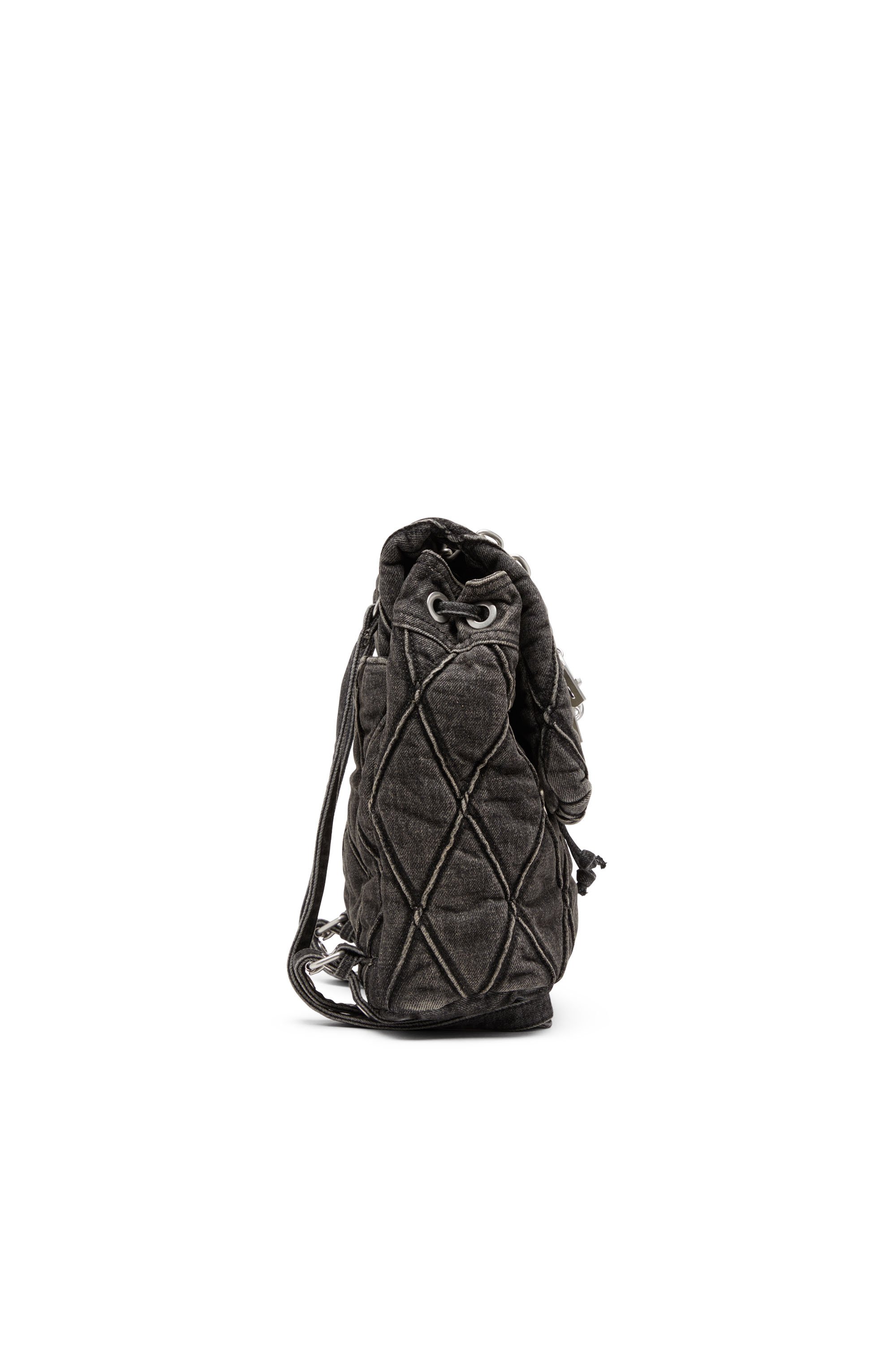 Diesel - CHARM-D BACKPACK S, Femme Charm-D S-Sac à dos en denim matelassé Argyle in Noir - Image 3