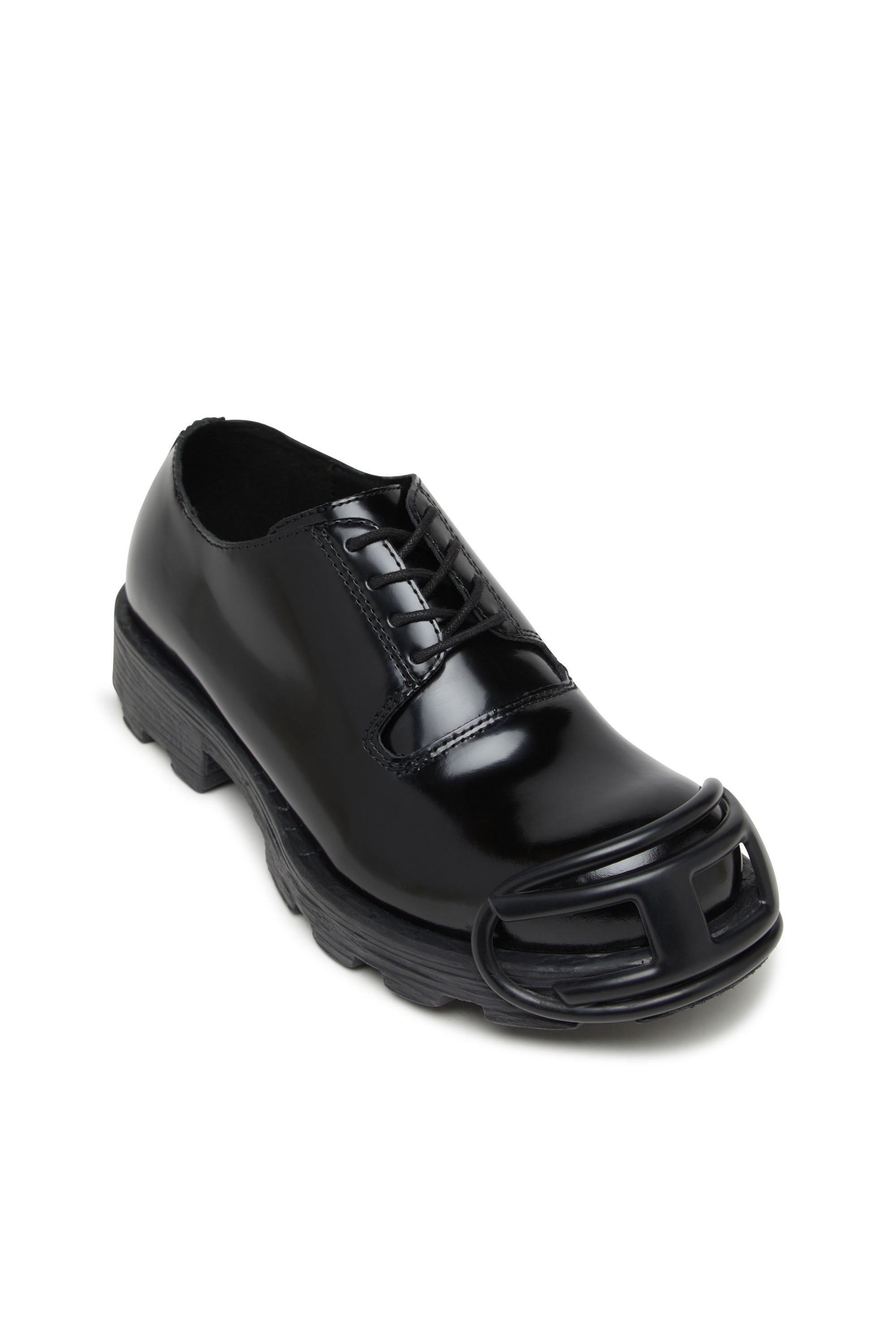 Diesel - D-HAMMER SO D, D-Hammer-Scarpe lace-up in pelle con puntale oval D Uomo in Nero - 6