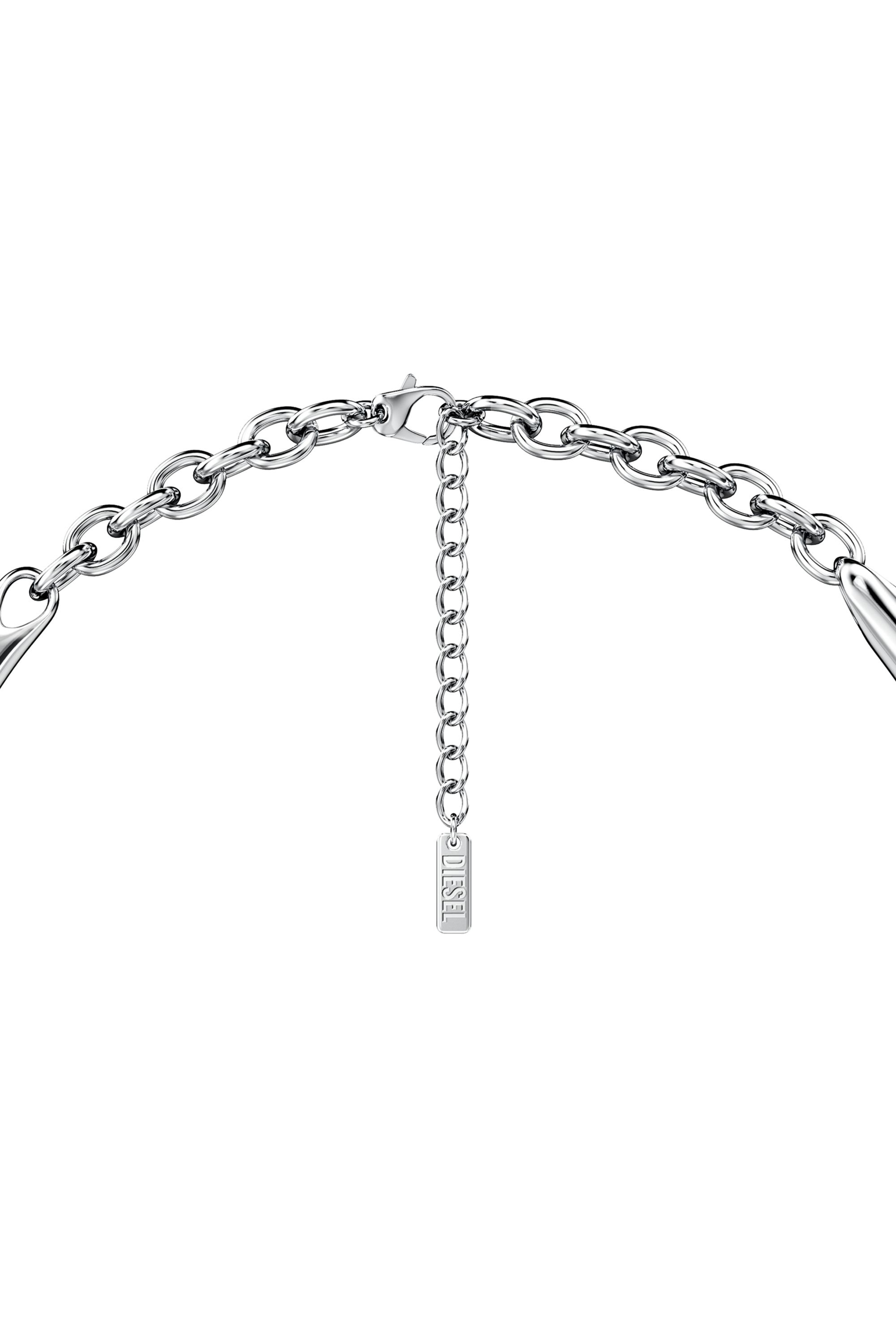 Diesel - DX1697040 JEWELLERY, Collier cha&icirc;ne en acier inoxydable Mixte in Gris argent&eacute; - 2