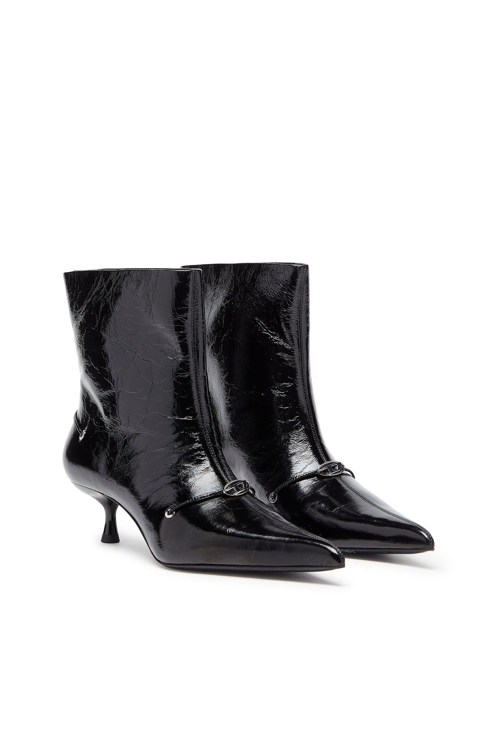 Diesel - D-JEWELS  40 TUBE, D-Ten&Half - Bottines en cuir naplak Femme in Noir - 2