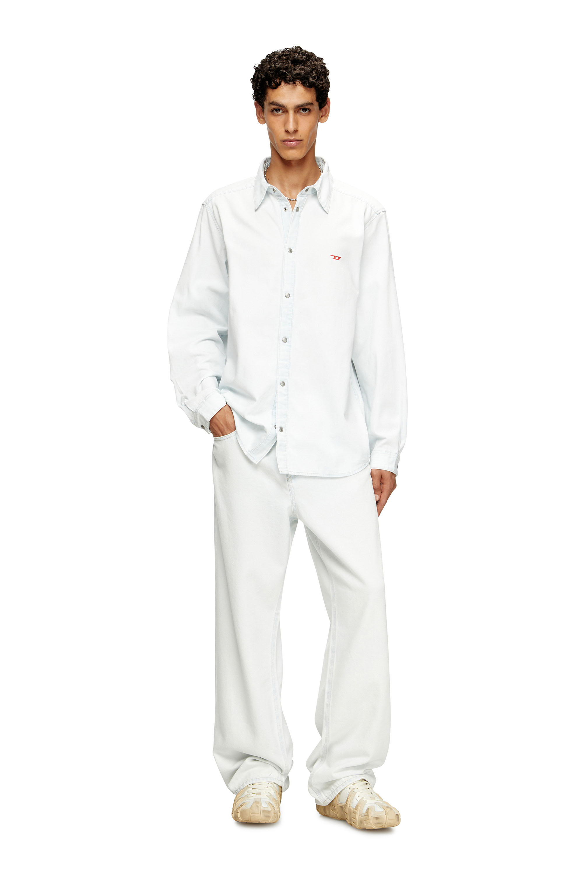 Diesel - D-SIMPLY, Camicia in denim effetto bleach Uomo in Blu - 2