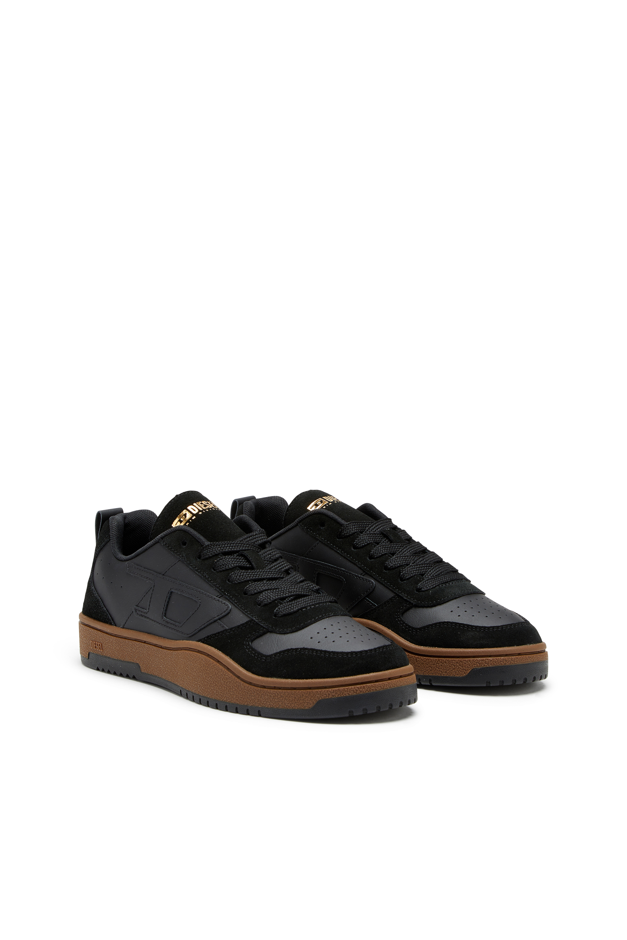 Diesel - S-UKIYO V2 LOW, S-Ukiyo-Sneaker in pelle e suede Uomo in Nero - 2