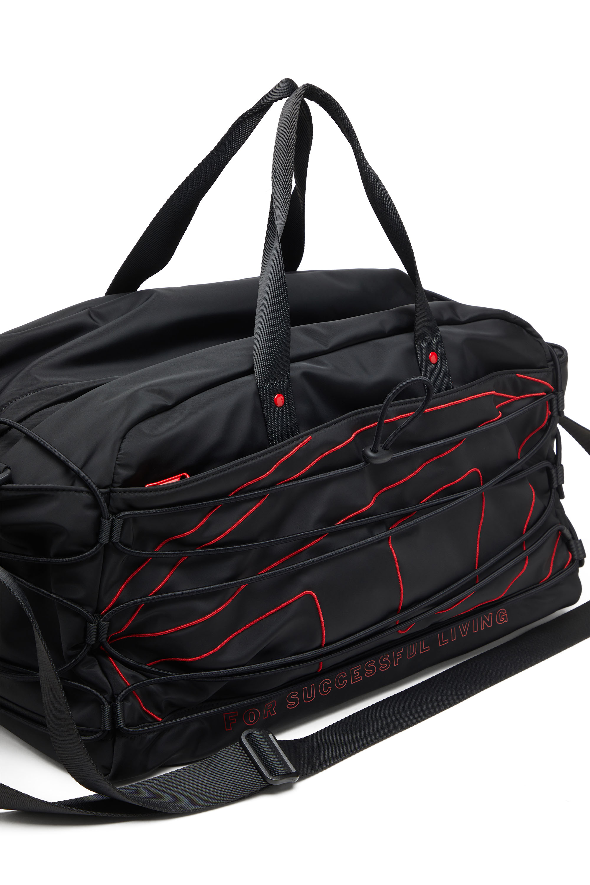 Diesel - TECH-D DUFFLE X, Unisex Tech-D-Seesack aus Nylon mit Oval D-Stickerei in Schwarz - 5