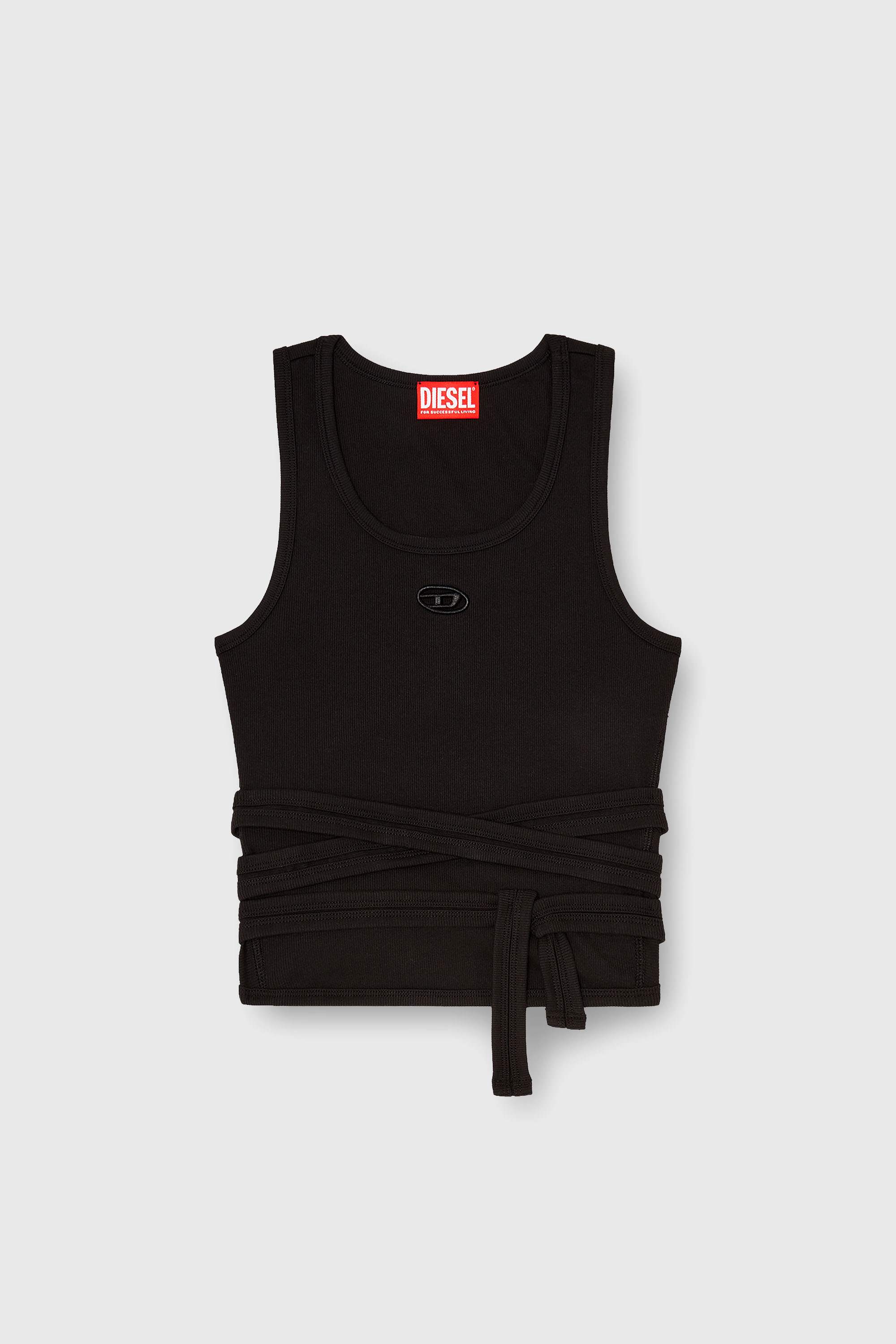 Diesel - T-ANKY-TAIL-S1, Crop top con lacci avvolgenti Donna in Nero - 2