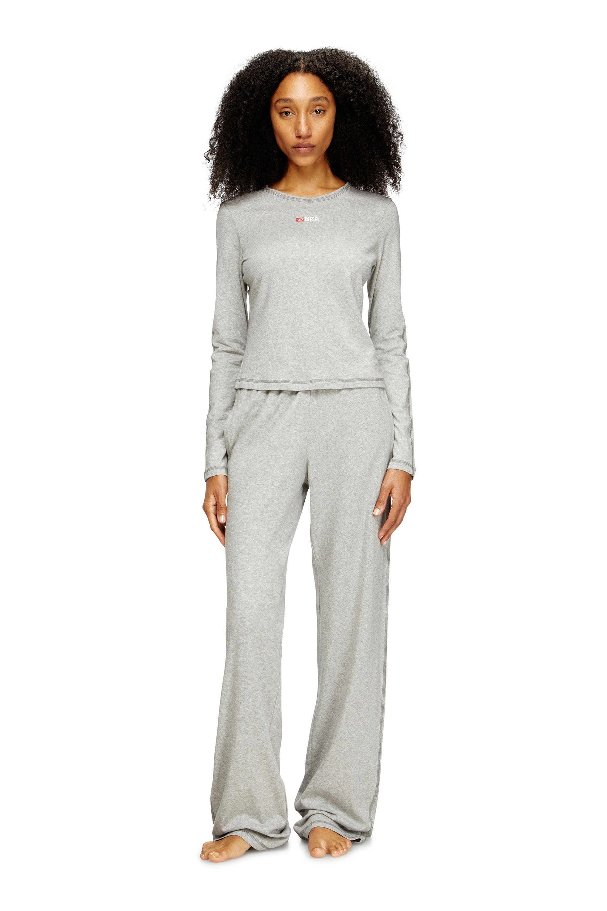 Diesel - SET-GILDA-D-CORE, Pigiama in cotone stretch Donna in Grigio - 1