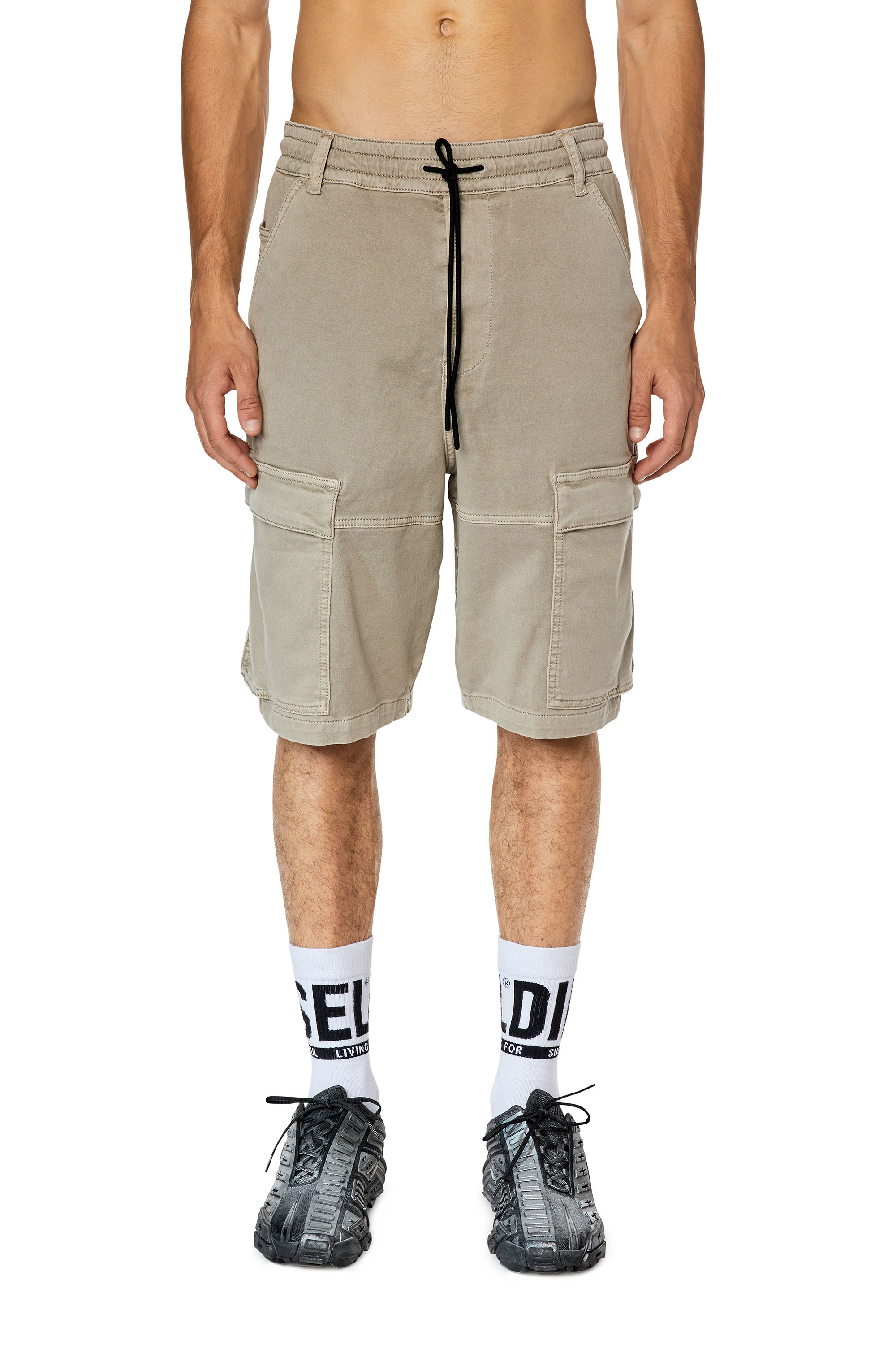 Diesel - D-KROOLEY-CARGO-SHORT JOGG, Grigio Chiaro - Image 1