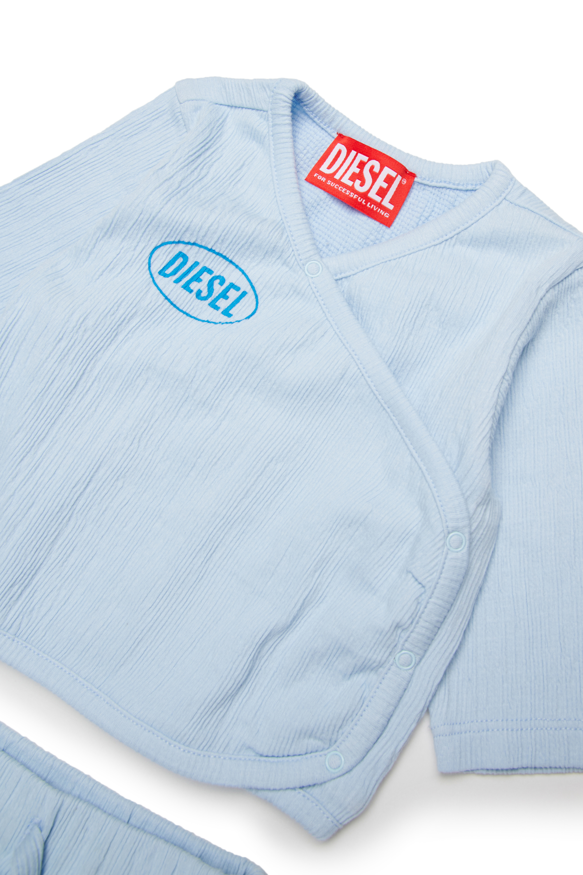 Diesel - STSIDE-NB-SET, Unisex Strukturiertes Overall-Set aus Baumwolle in Blau - 3