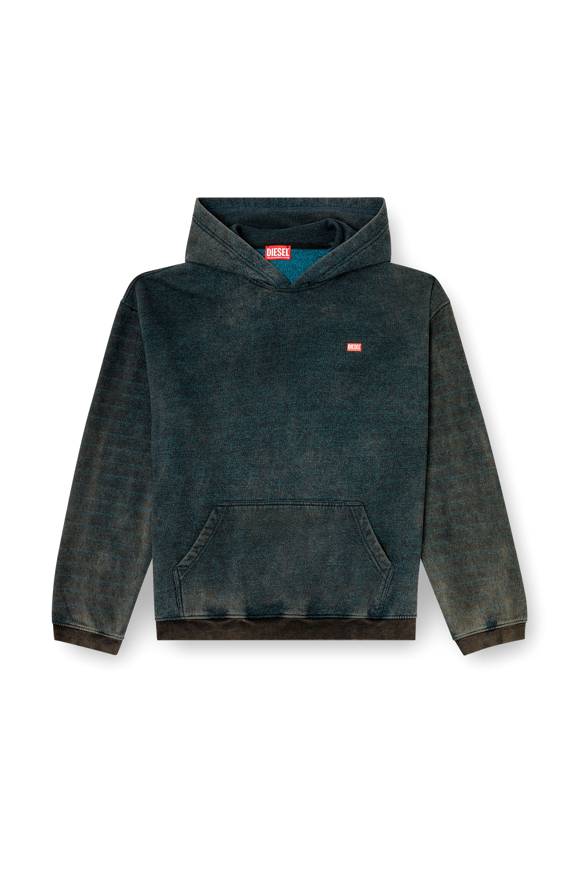 Diesel - S-KAI, Hoodie in cotone con tasca a marsupio Uomo in Multicolor - 2