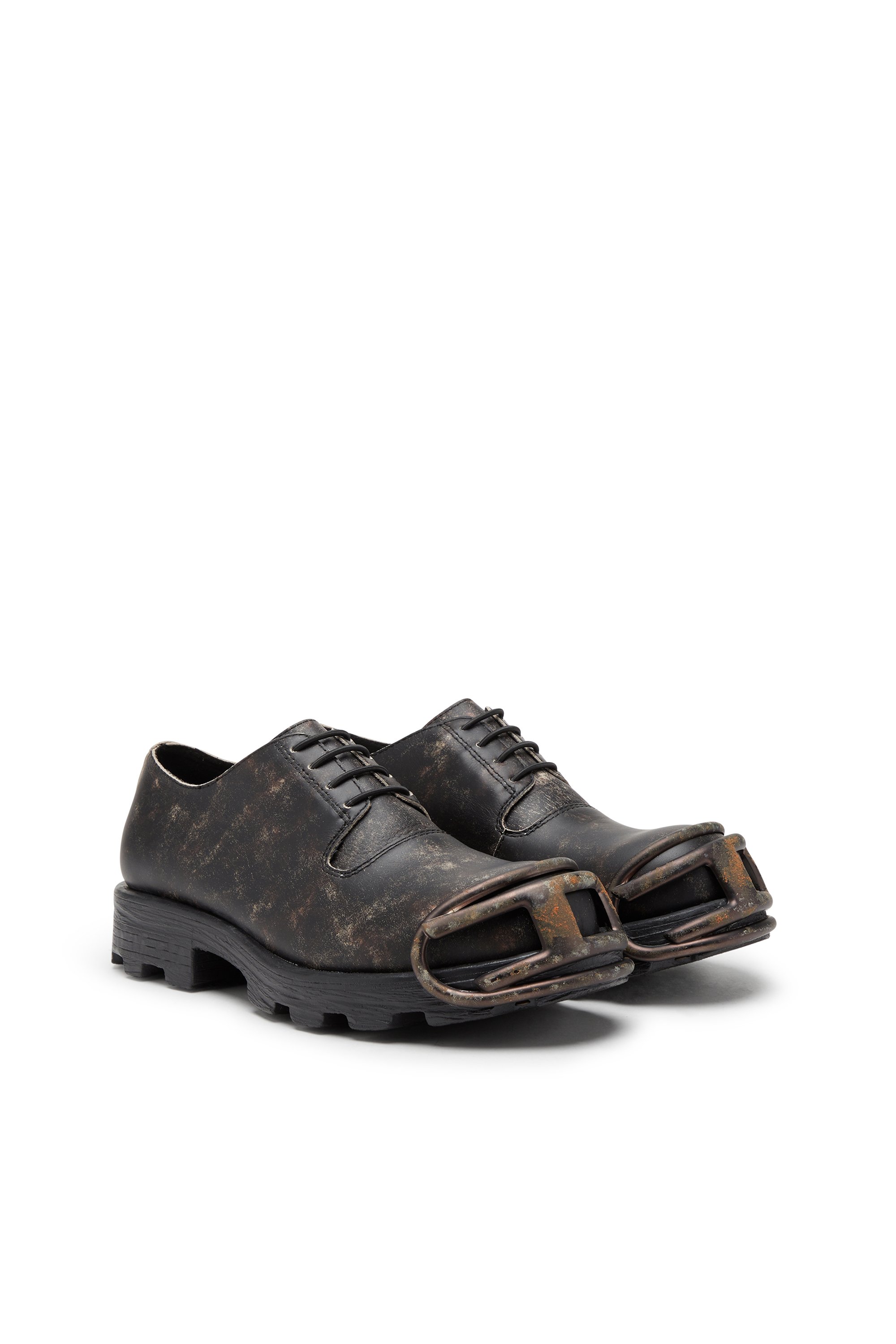 Diesel - D-HAMMER SO D, D-Hammer-Scarpe Derby in pelle trattata Uomo in Marrone - 2