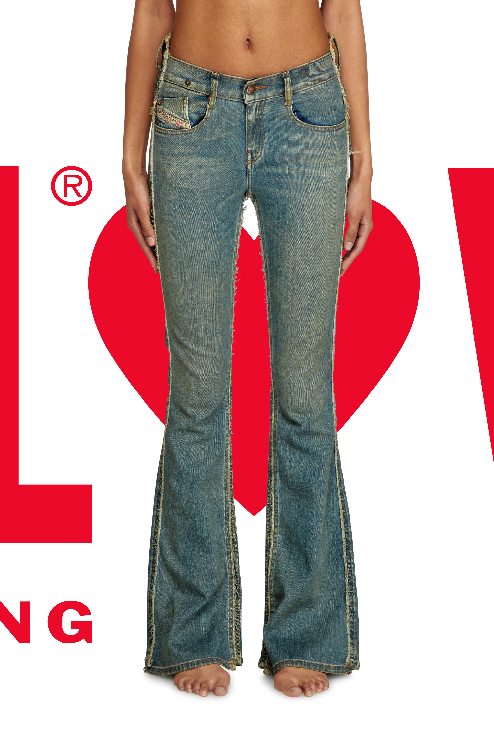 Regular Jeans Dieseloves 01 09N01, Bleu Foncé Diesel - Regular Jeans Dieseloves 01 09N01 Femme, Bleu Foncé - Image 3