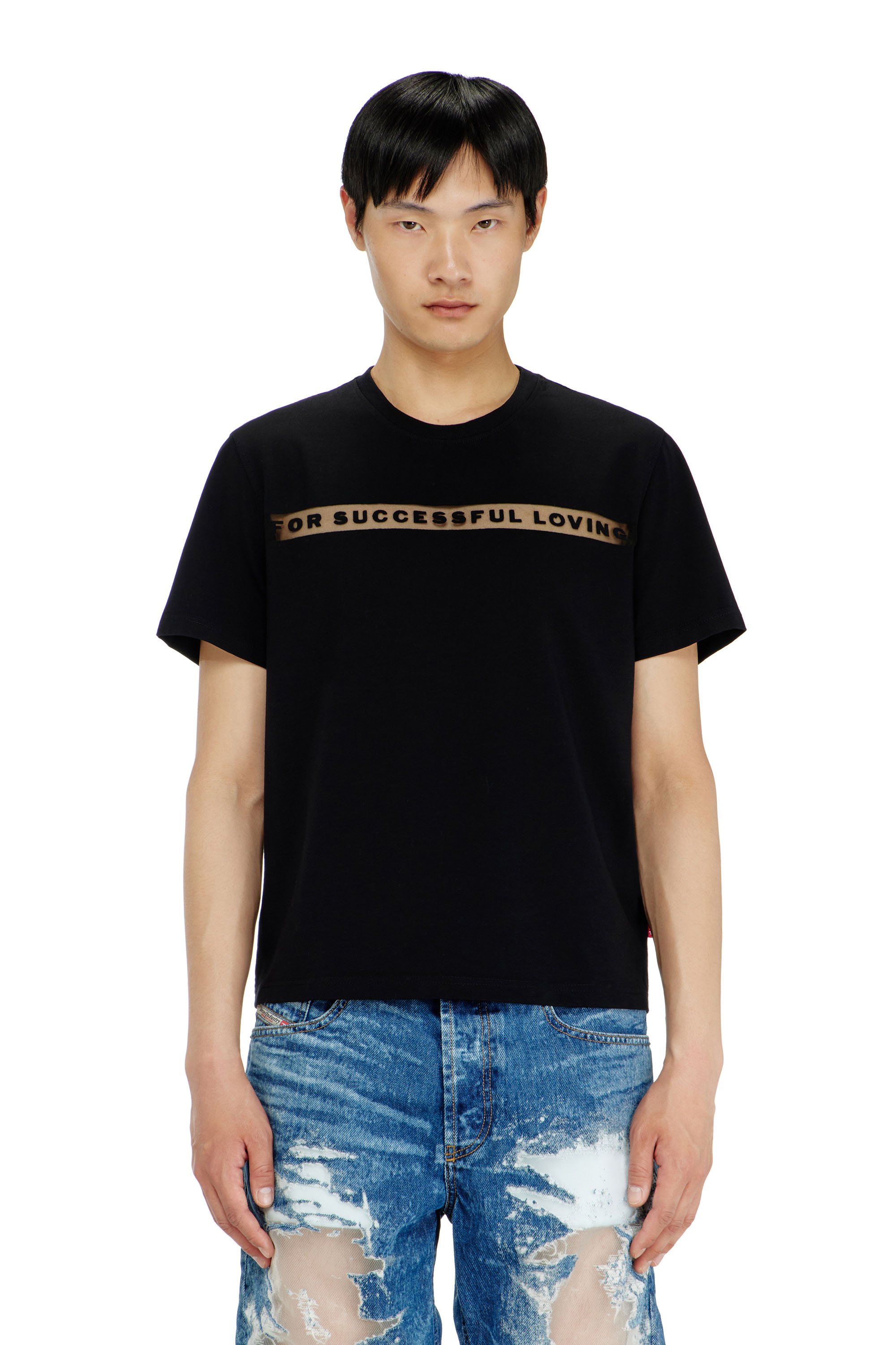 Diesel - PR-T-NOTS-CHI-R, Unisex T-Shirt mit For Successful Loving Logo in Schwarz - 3