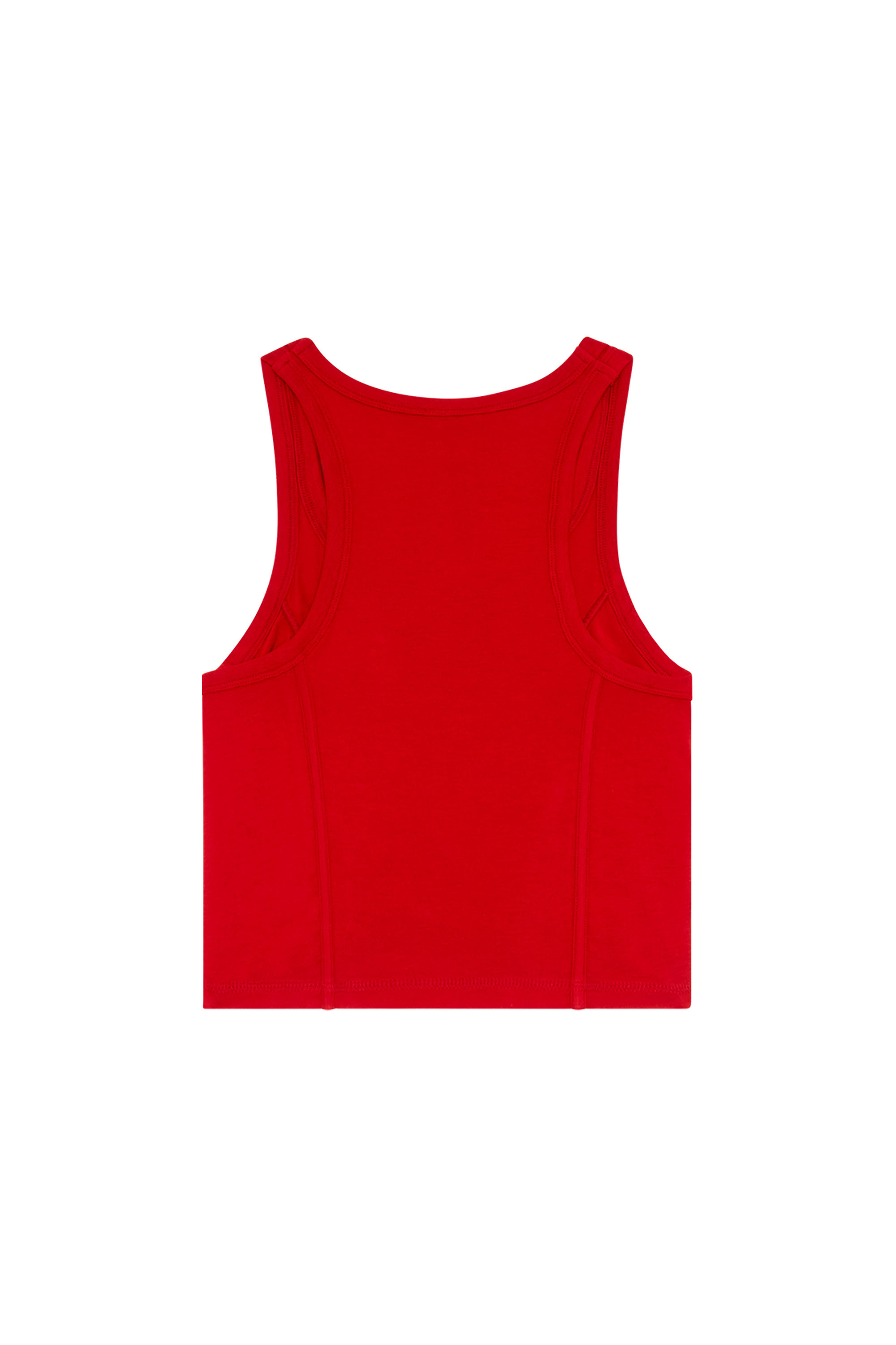 Diesel - UFTK-ALINKA, Damen Kurzes Tanktop mit Print auf der Brust in Rot - 2