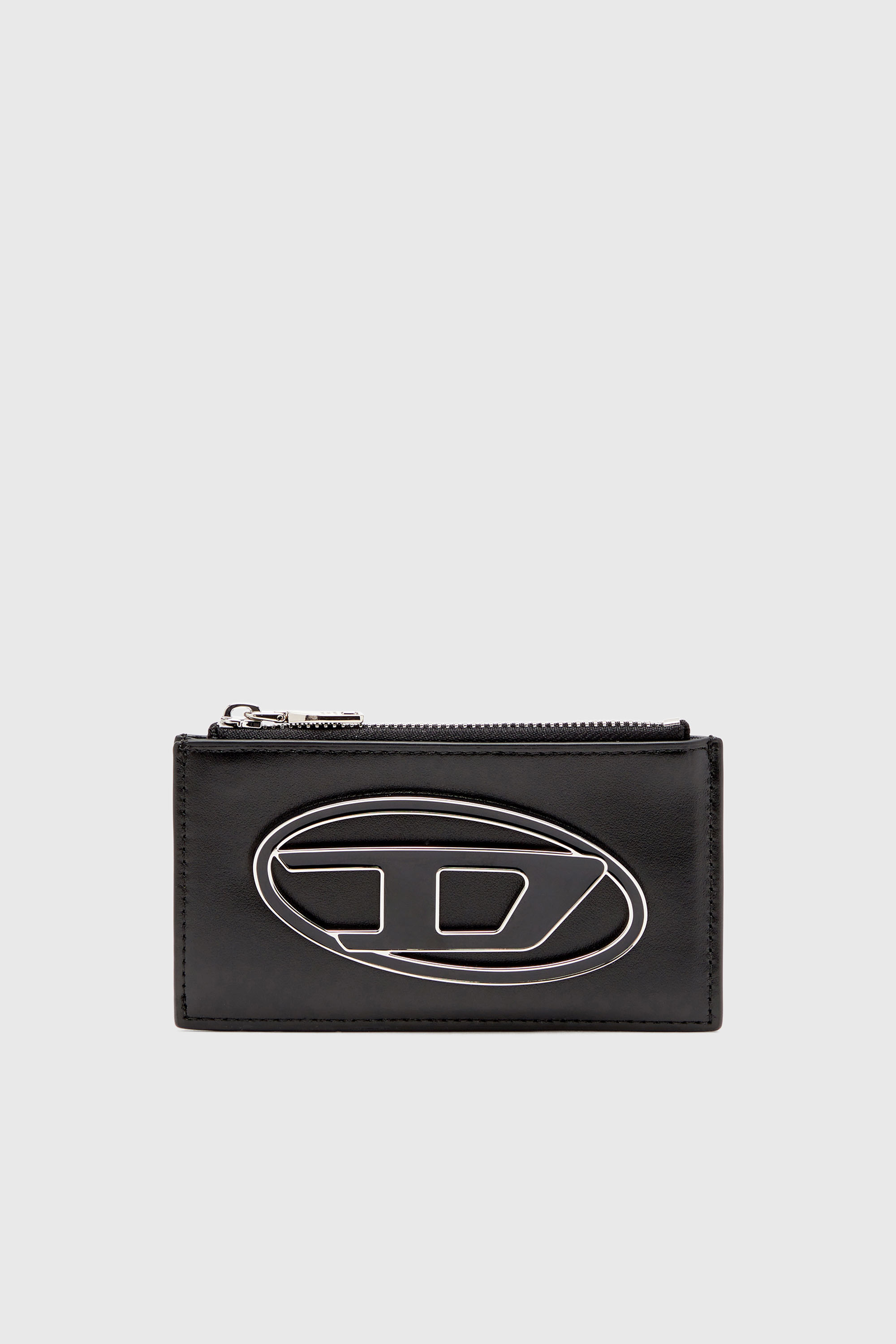 Diesel - 1DR CARD HOLDER III, Damen Flaches Kartenetui aus Nappaleder in Schwarz - 1