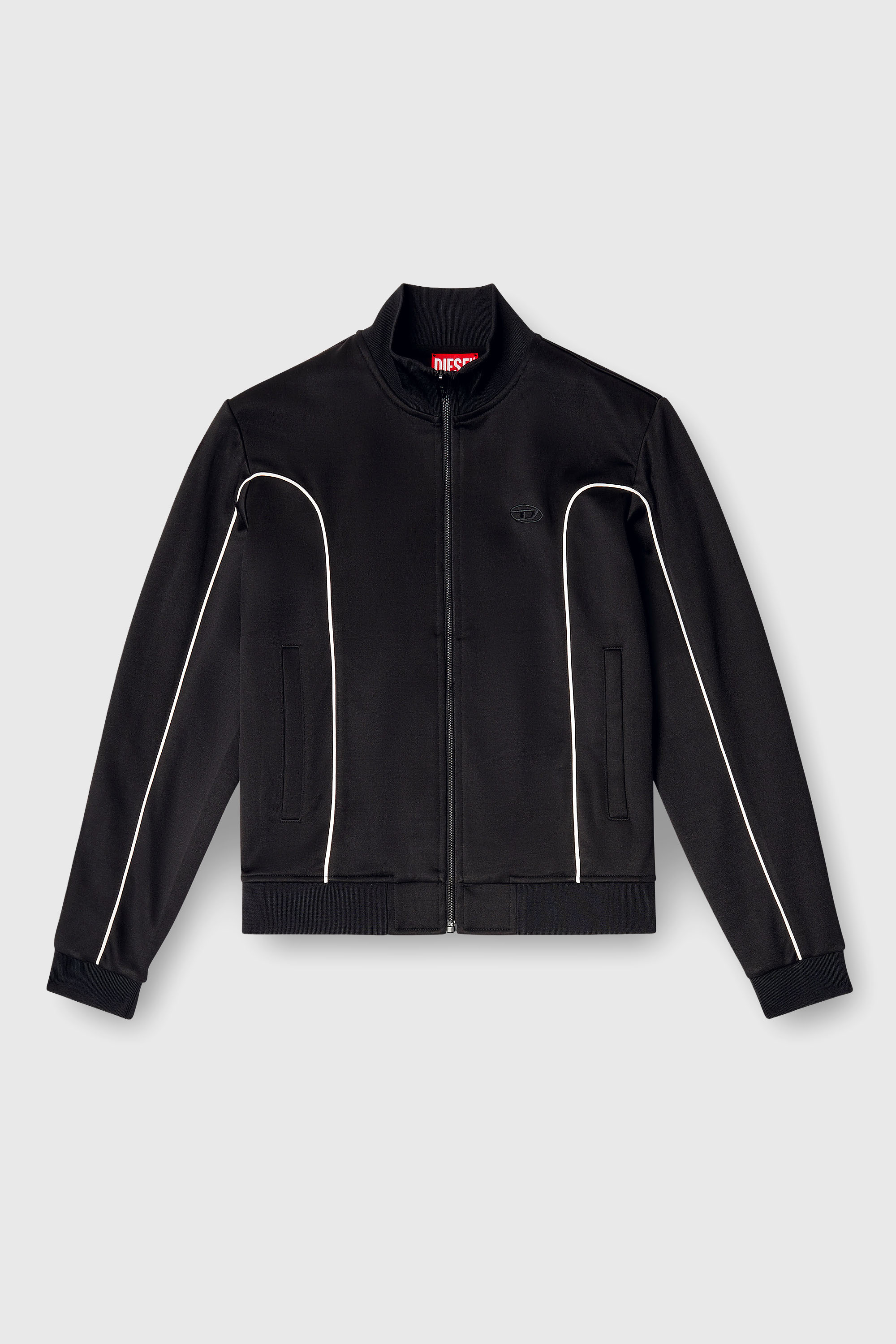 Diesel - F-LOCKING-OD, Veste en molleton avec passepoil contrastant Femme in Polychrome - 2
