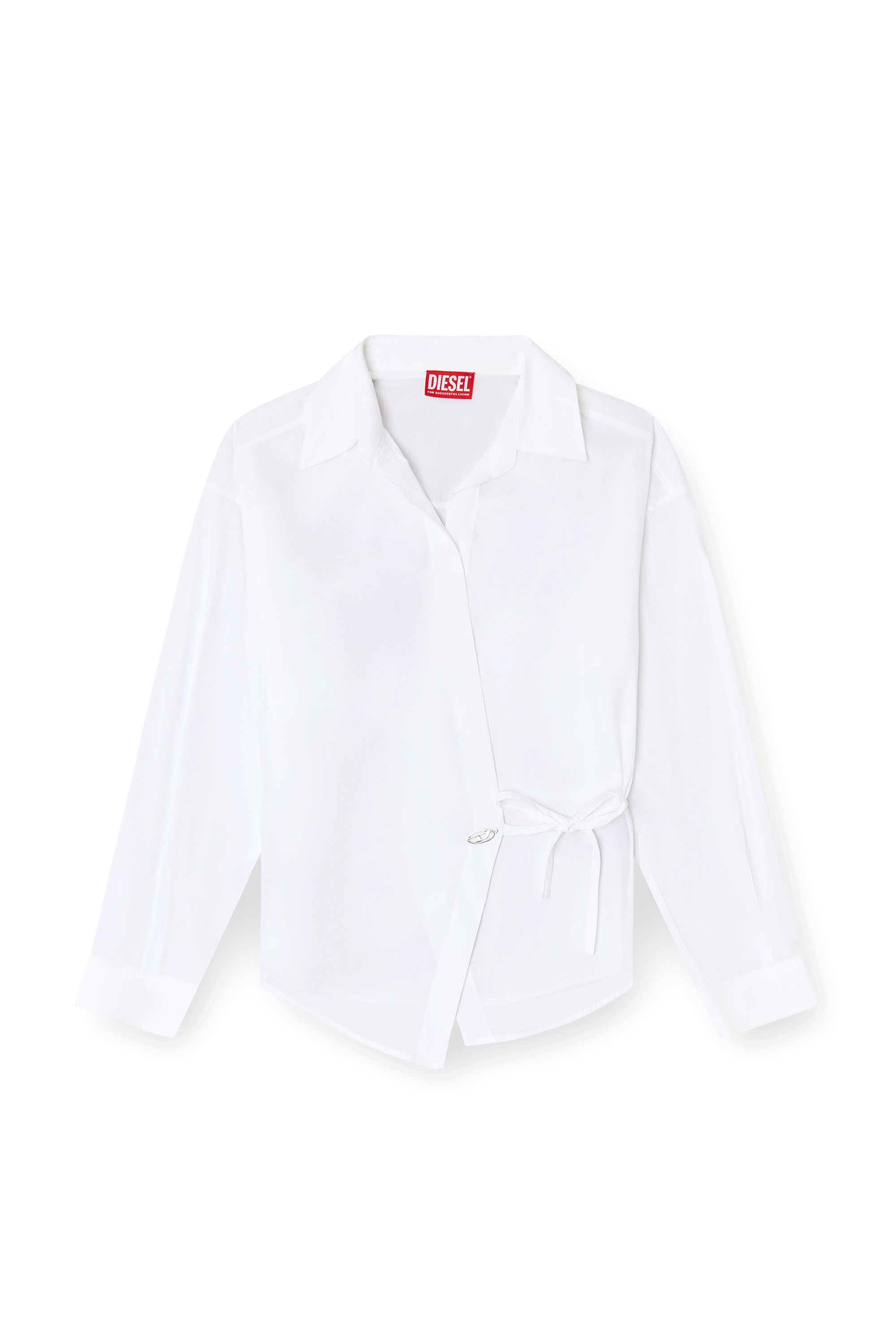 Diesel - C-DELPHI, Chemise portefeuille avec breloque logo Femme in Blanc - 3